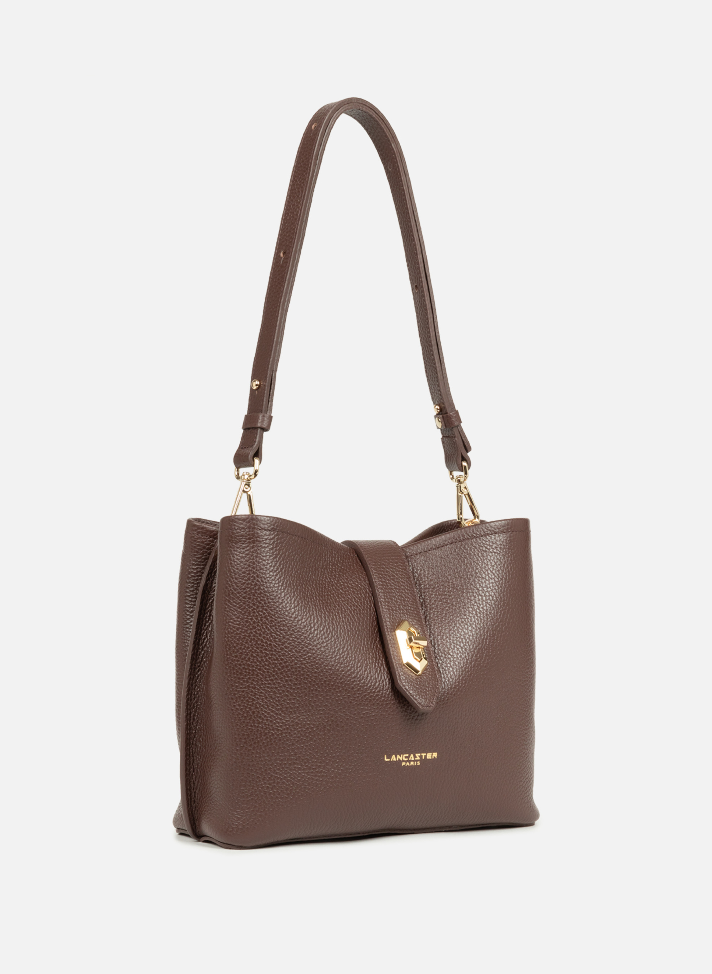 Sac seau - top double LANCASTER Marron