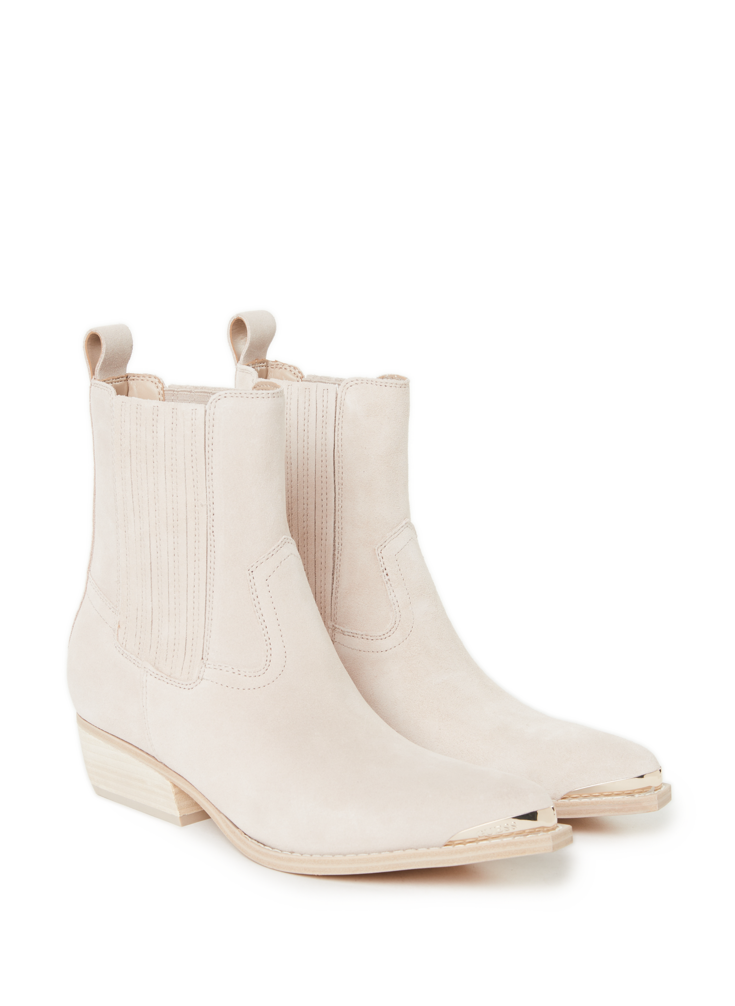 Velvet leather heel ankle boots Lanna 2 GUESS Brown