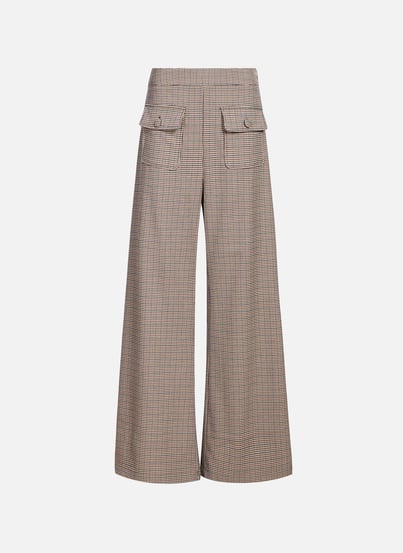 Pantalon large à imprimé pied-de-poule SUNCOO Pantalon large à imprimé pied-de-poule SUNCOO