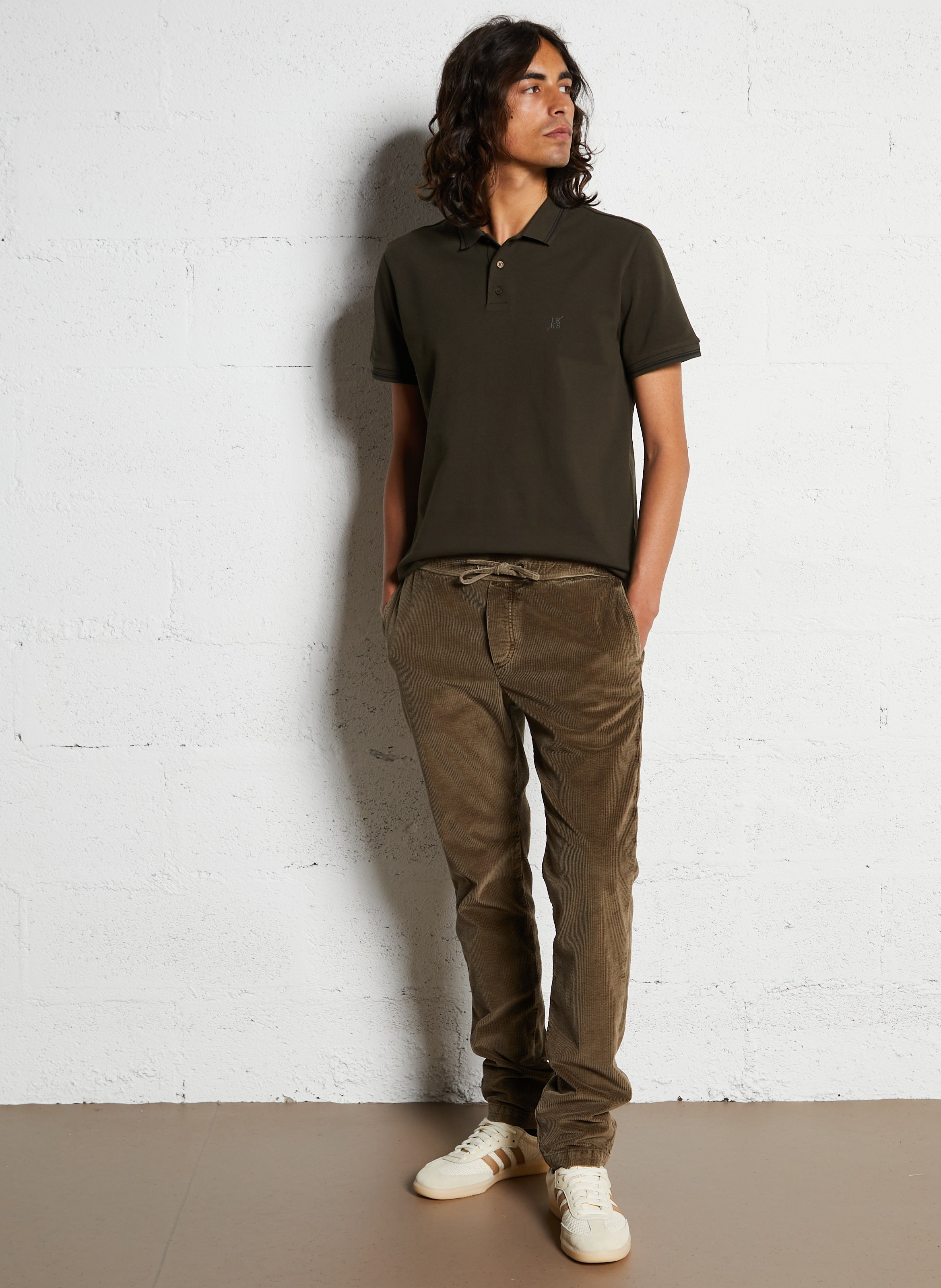 Pantalon droit en coton mélangé IKKS Marron