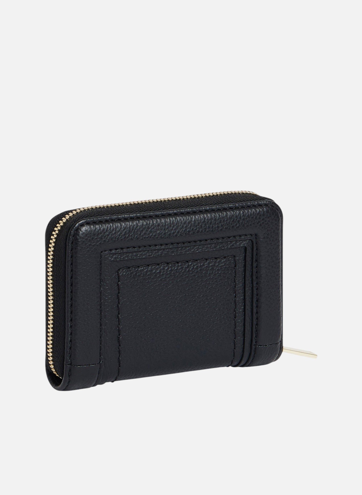 Porte cartes zippé ella en cuir grainé LE TANNEUR Noir
