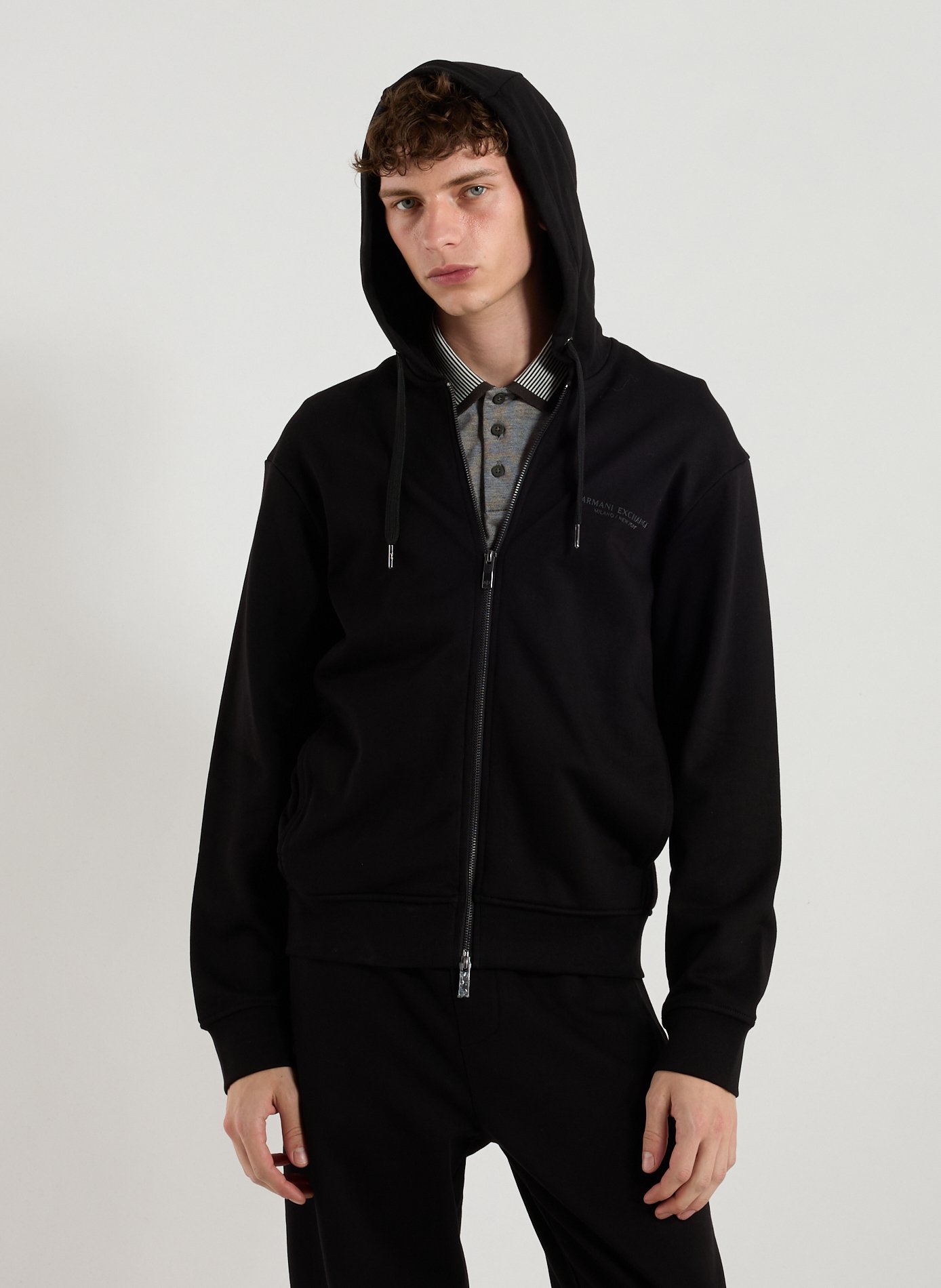 Cotton Hooded Sweatshirt ARMANI EXCHANGE Black