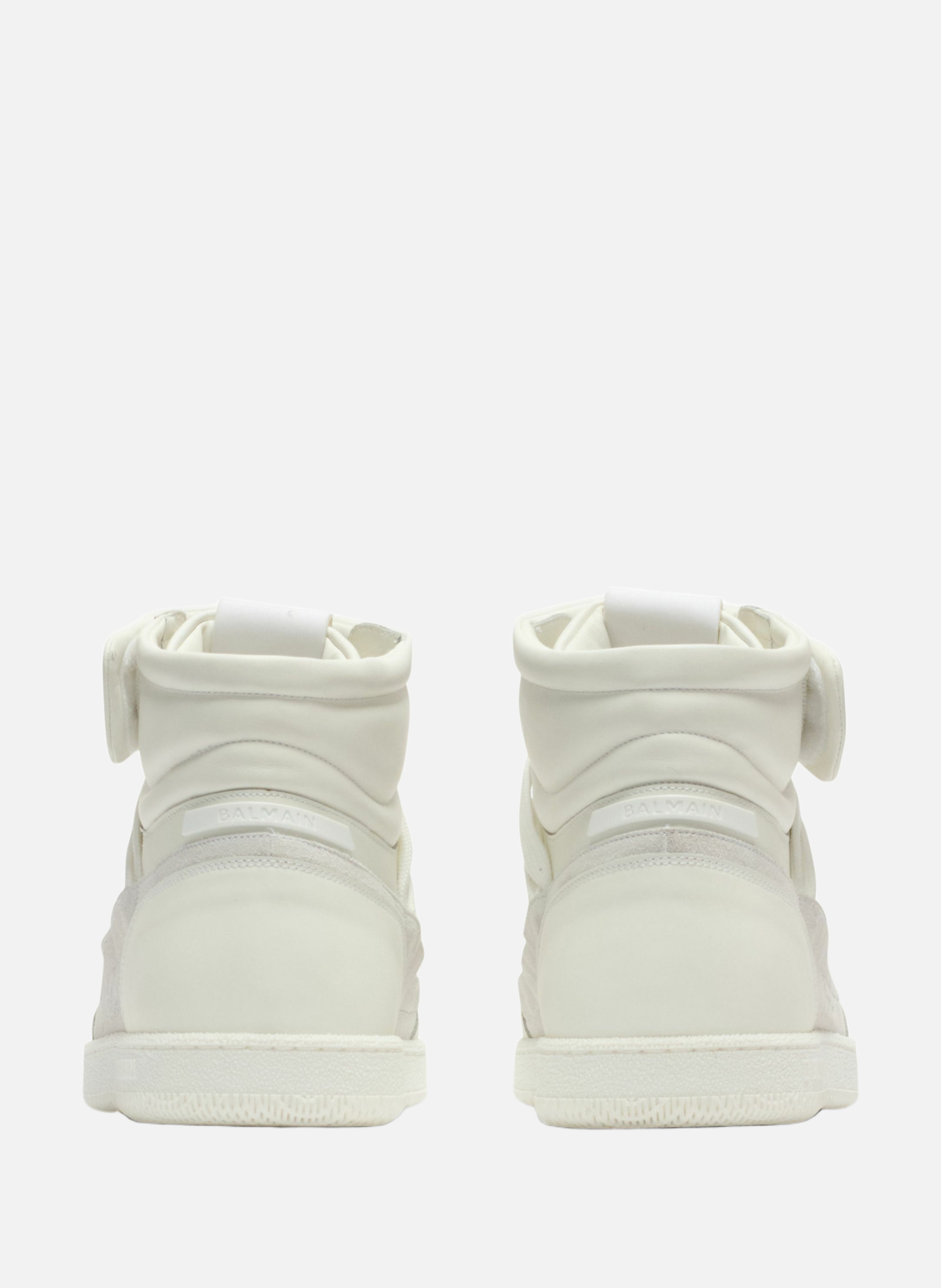 Baskets balmain swan mid-top lacées en cuir BALMAIN Blanc