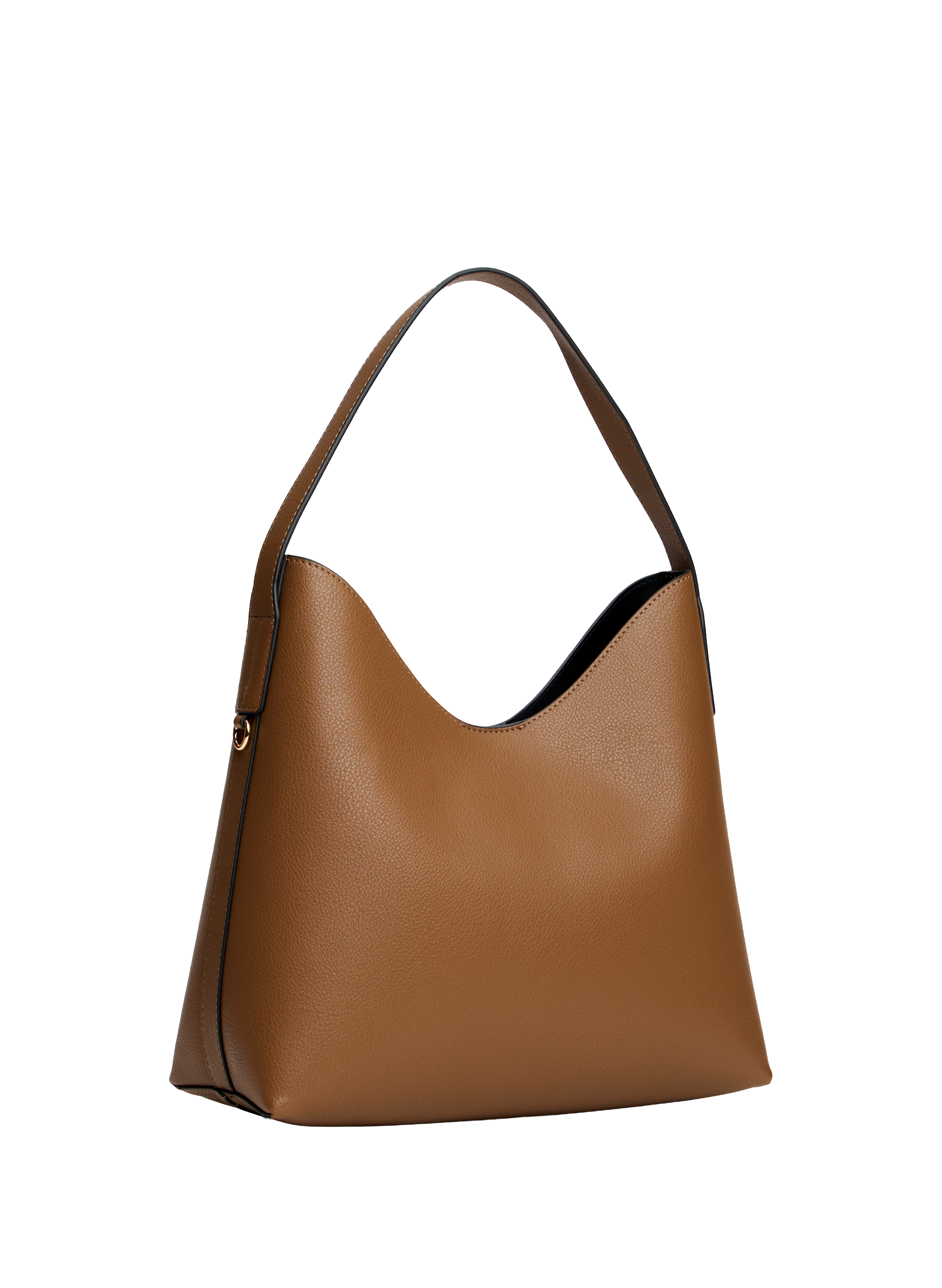 Grained faux leather shoulder bag TOMMY HILFIGER Brown