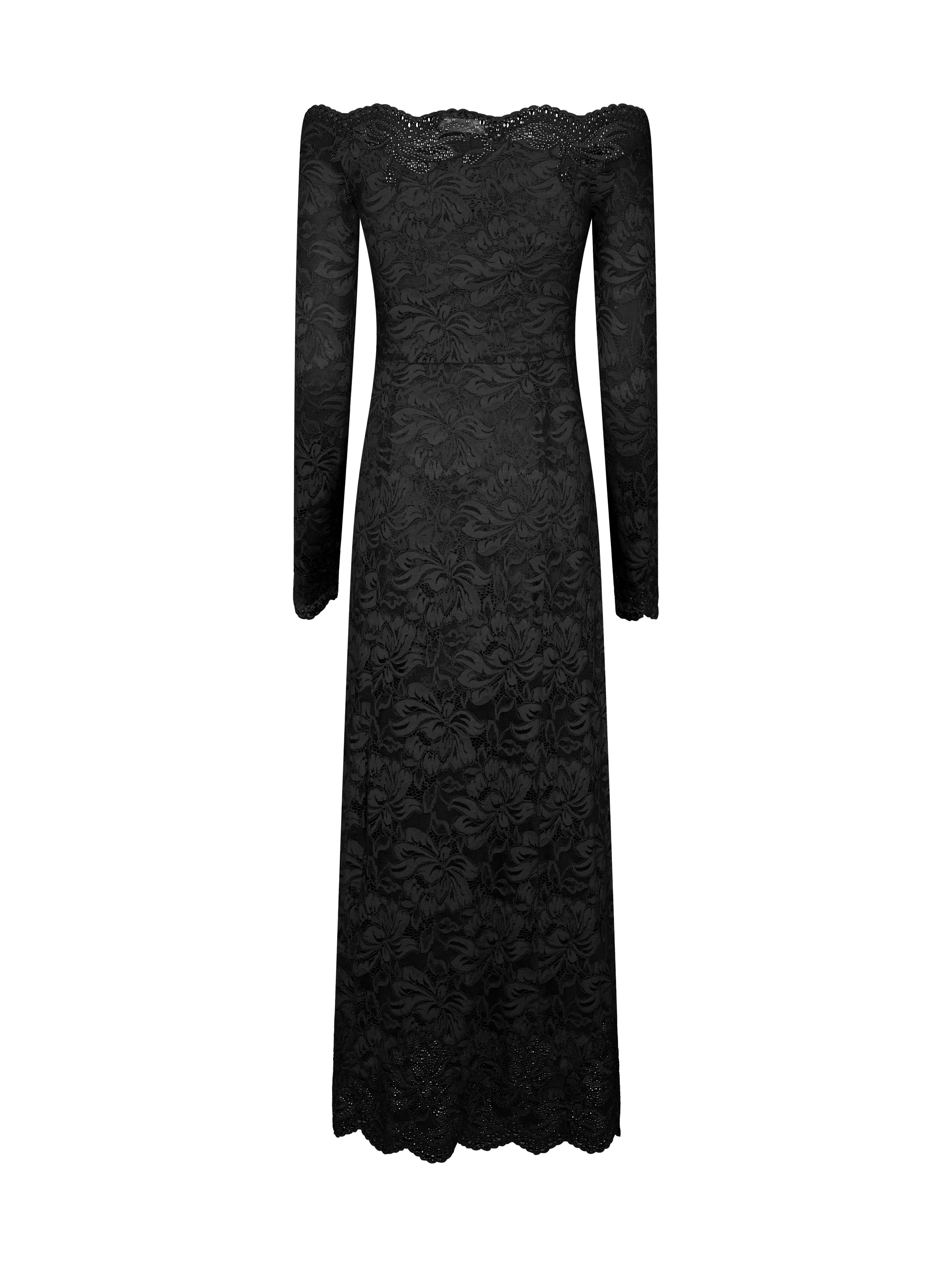Robe longue en dentelle RABANNE Noir
