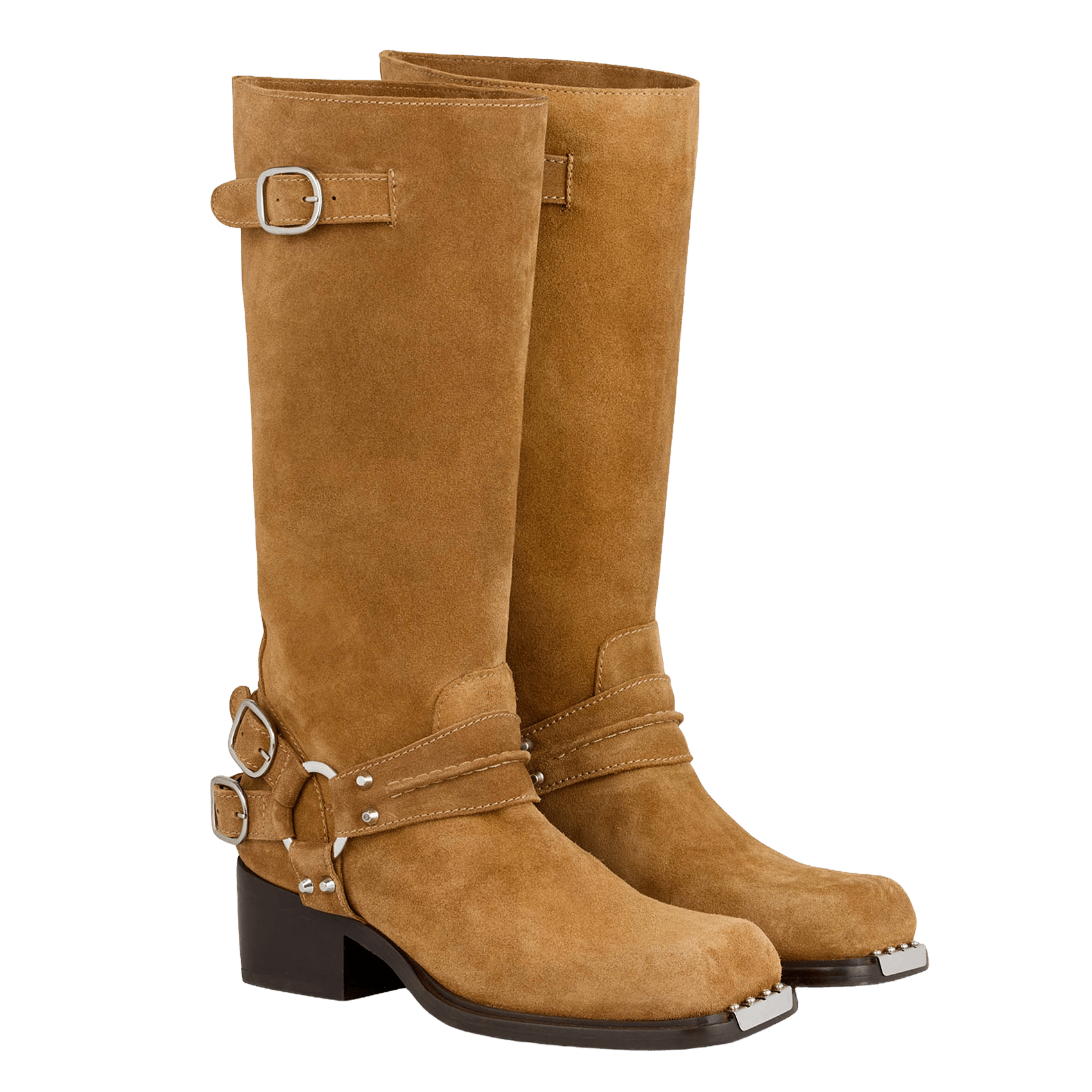 Bottes hautes en cuir suède SANDRO Marron