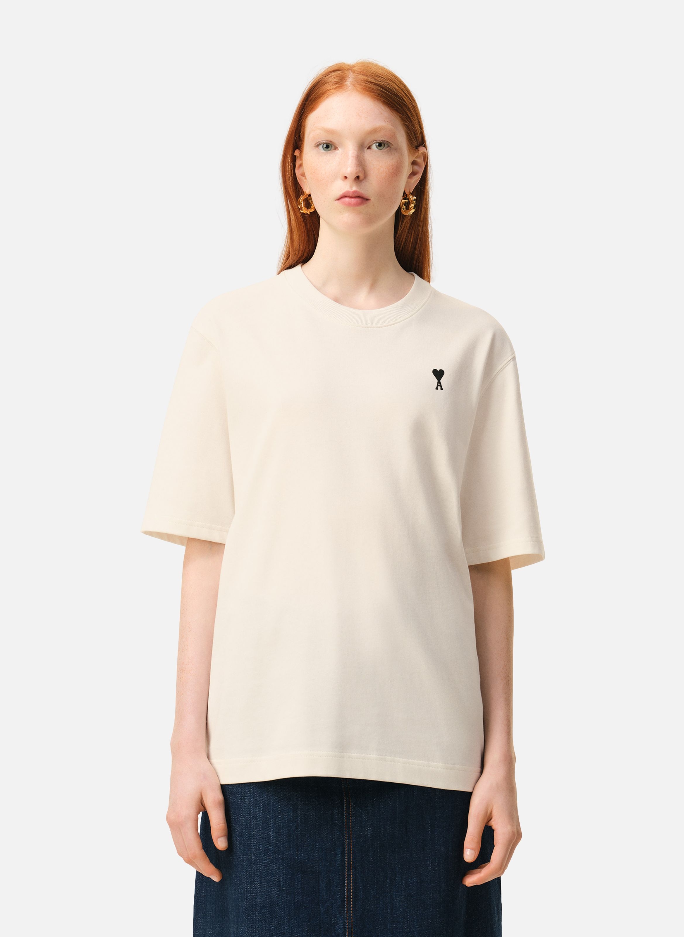 T-shirt imprimé place des victoires unisexe en coton AMI PARIS Blanc