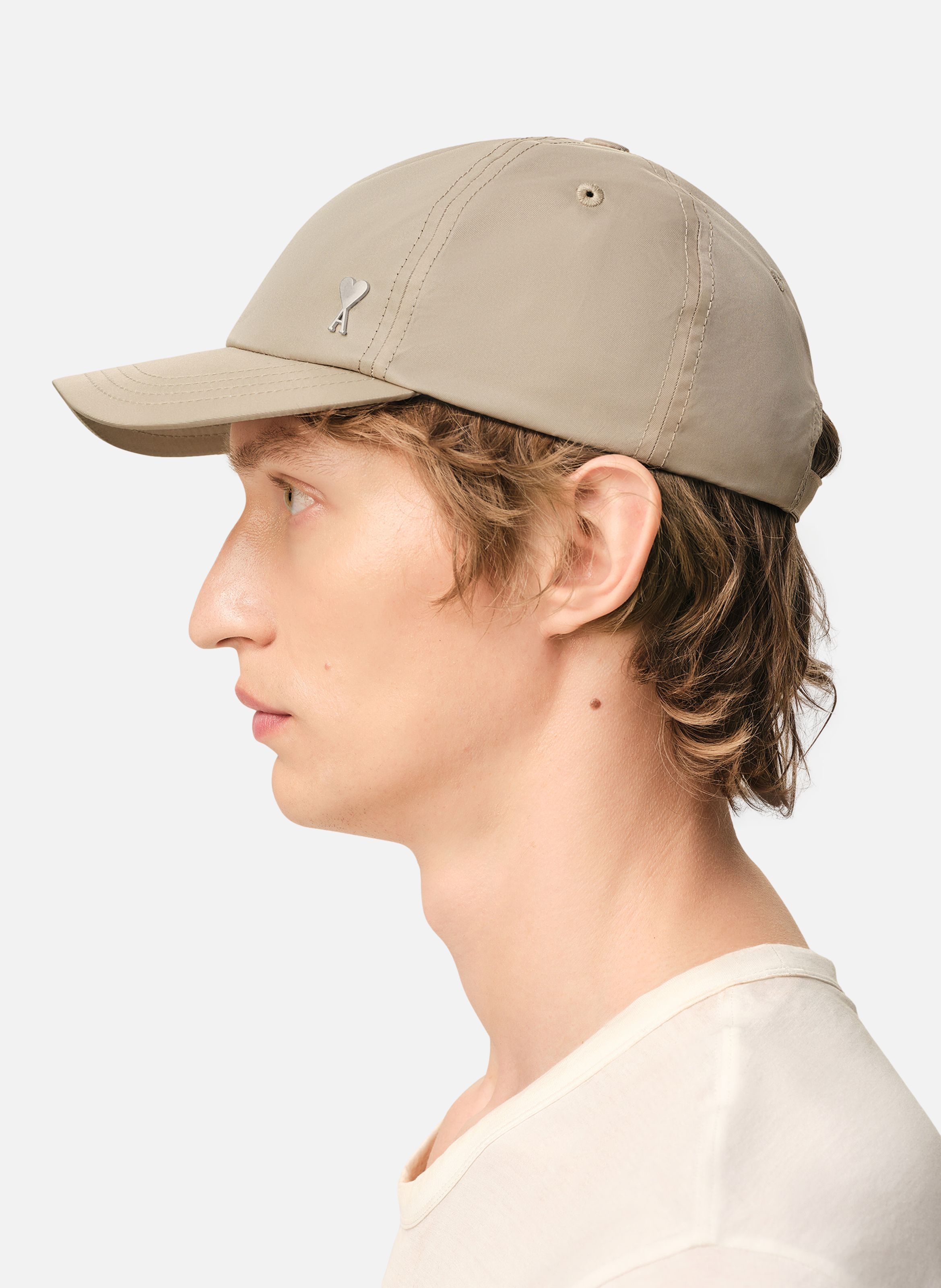 Casquette rivet ami de coeur unisexe en nylon AMI PARIS Beige