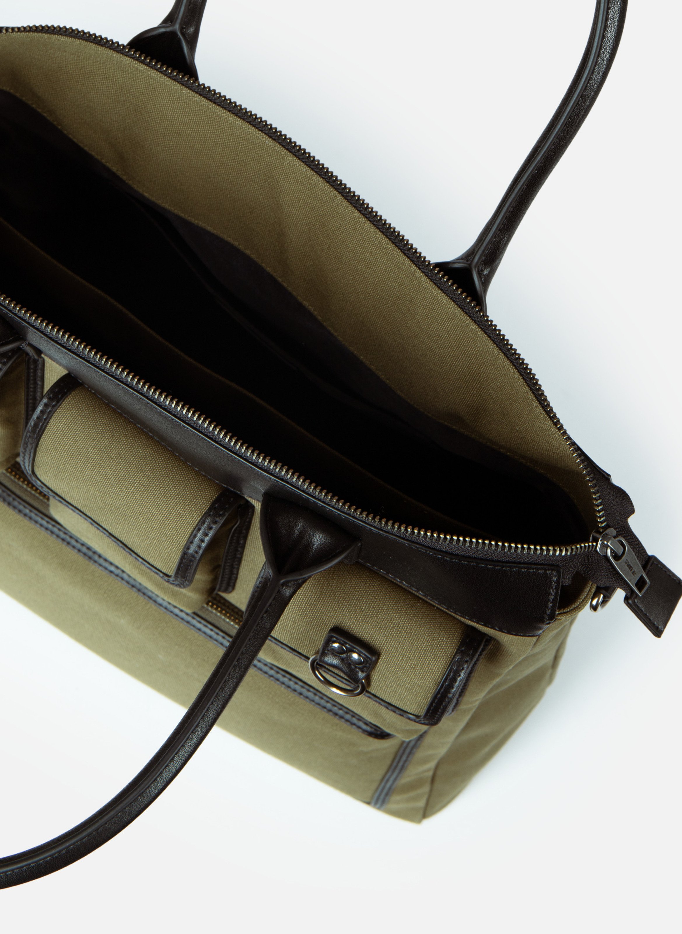 Sac cabas canvas et cuir THE KOOPLES Vert