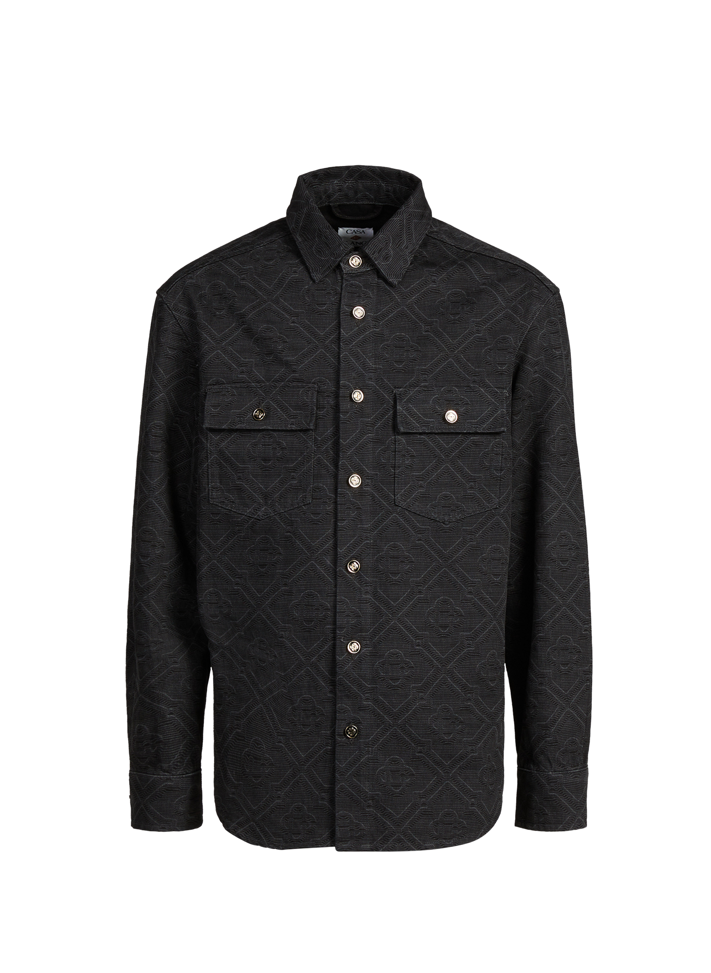 Chemise droite brodée en coton CASABLANCA PARIS Noir