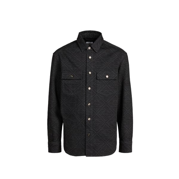 Chemise droite brodée en coton Chemise droite brodée en coton