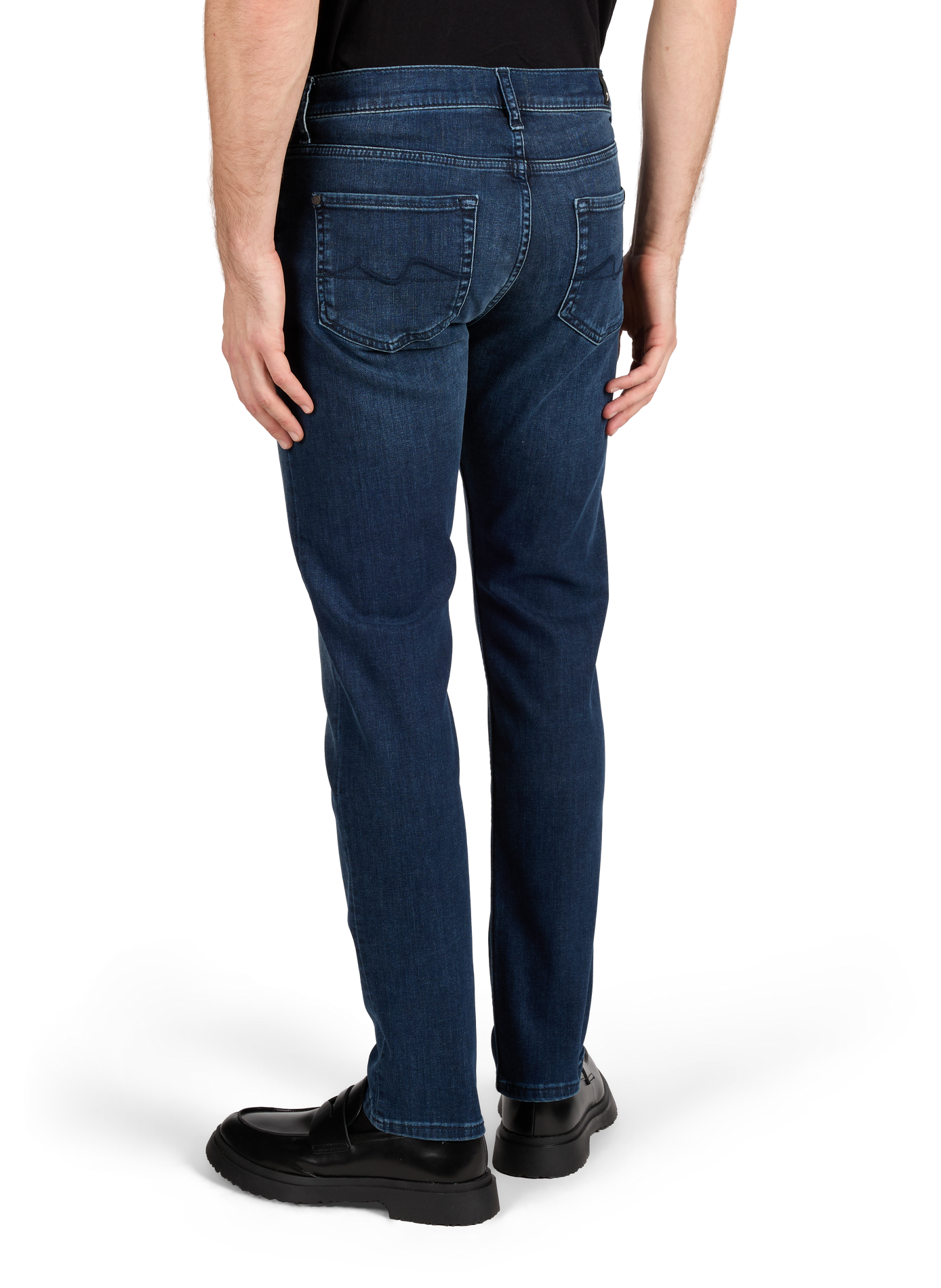 Jeans Slimmy Tappered en coton mélangé 7 FOR ALL MANKIND Bleu