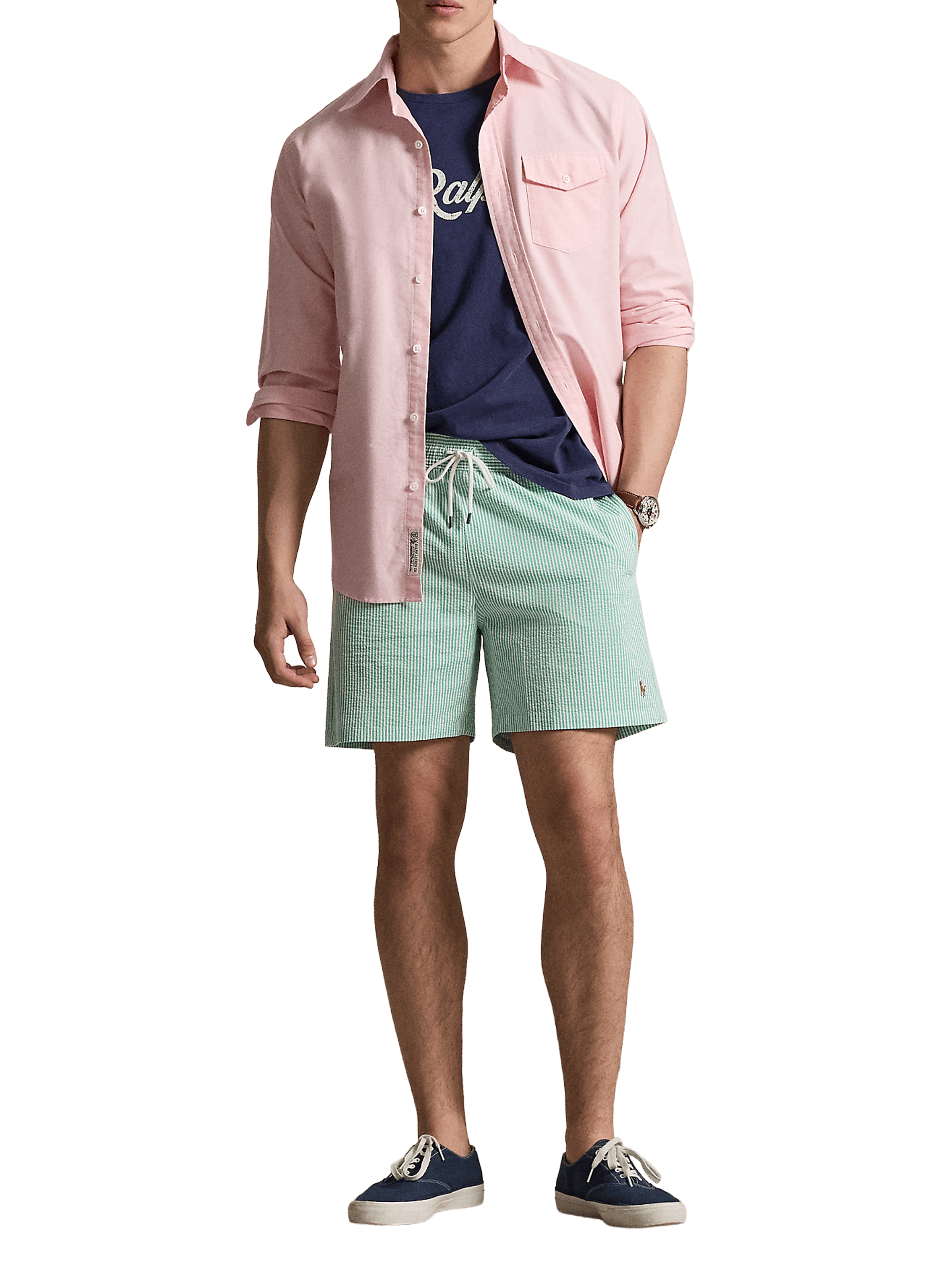 Short de bain rayé POLO RALPH LAUREN Vert