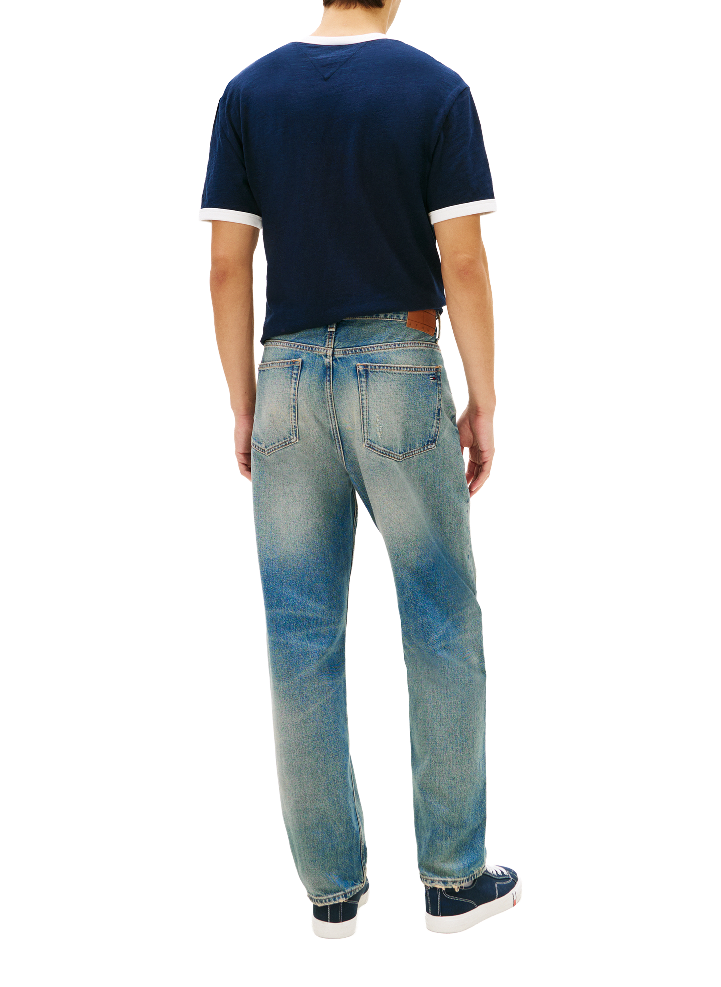 Wide-leg washed denim jeans TOMMY HILFIGER Blue