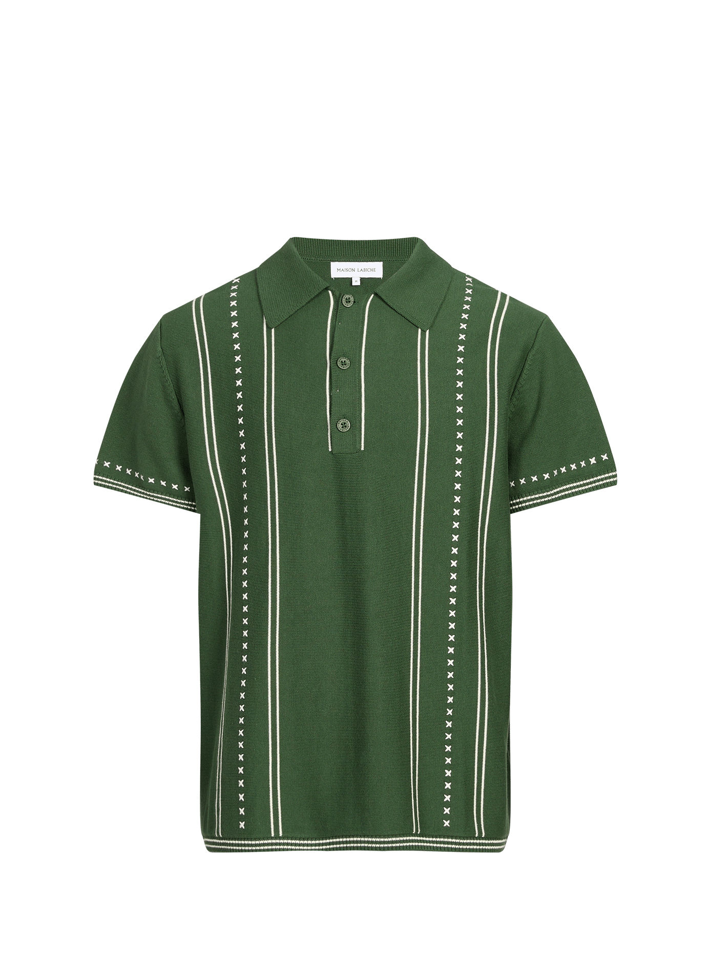 Polo a righe in cotone MAISON LABICHE Verde
