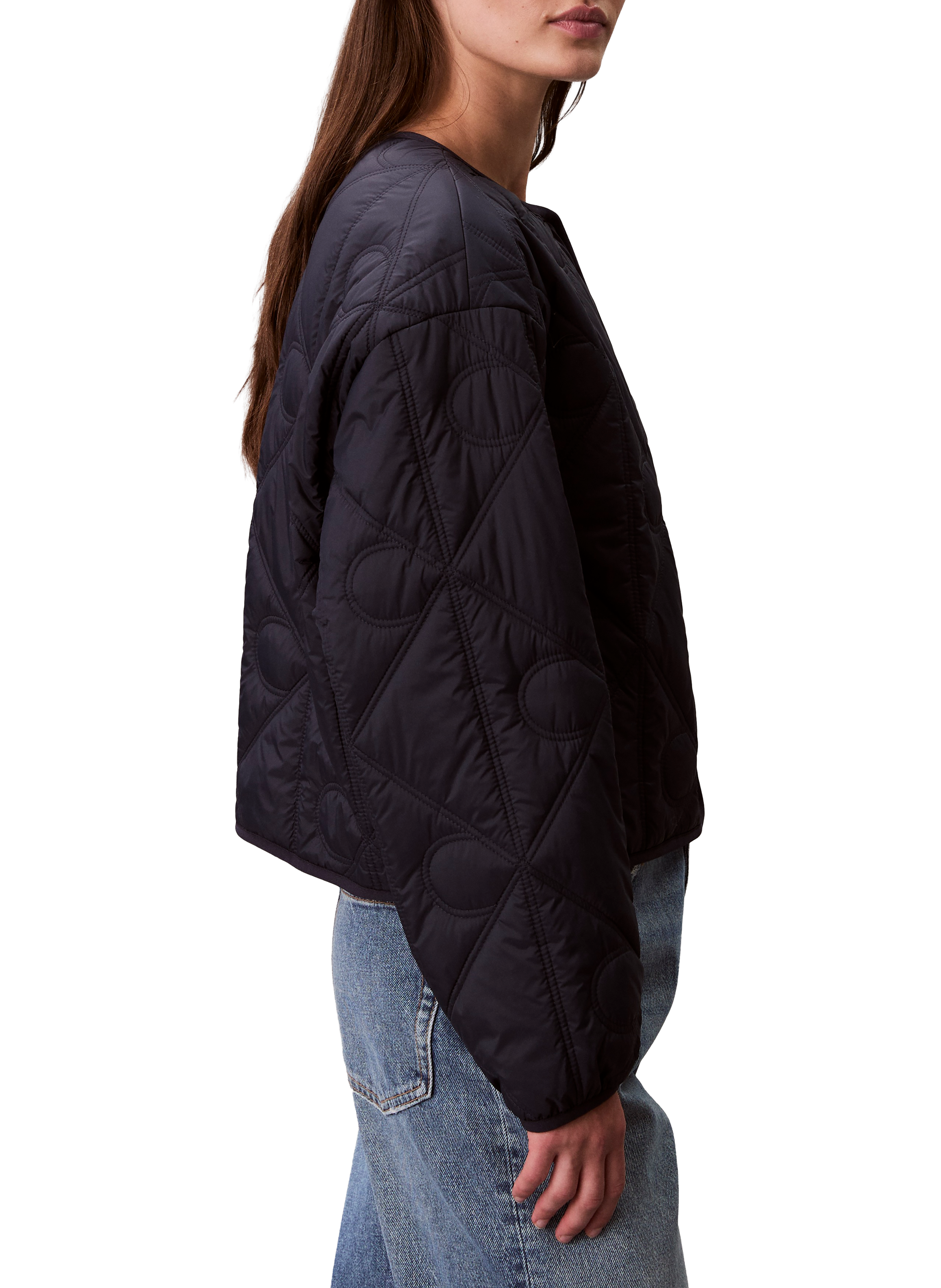 Short quilted straight jacket CALVIN KLEIN Blue