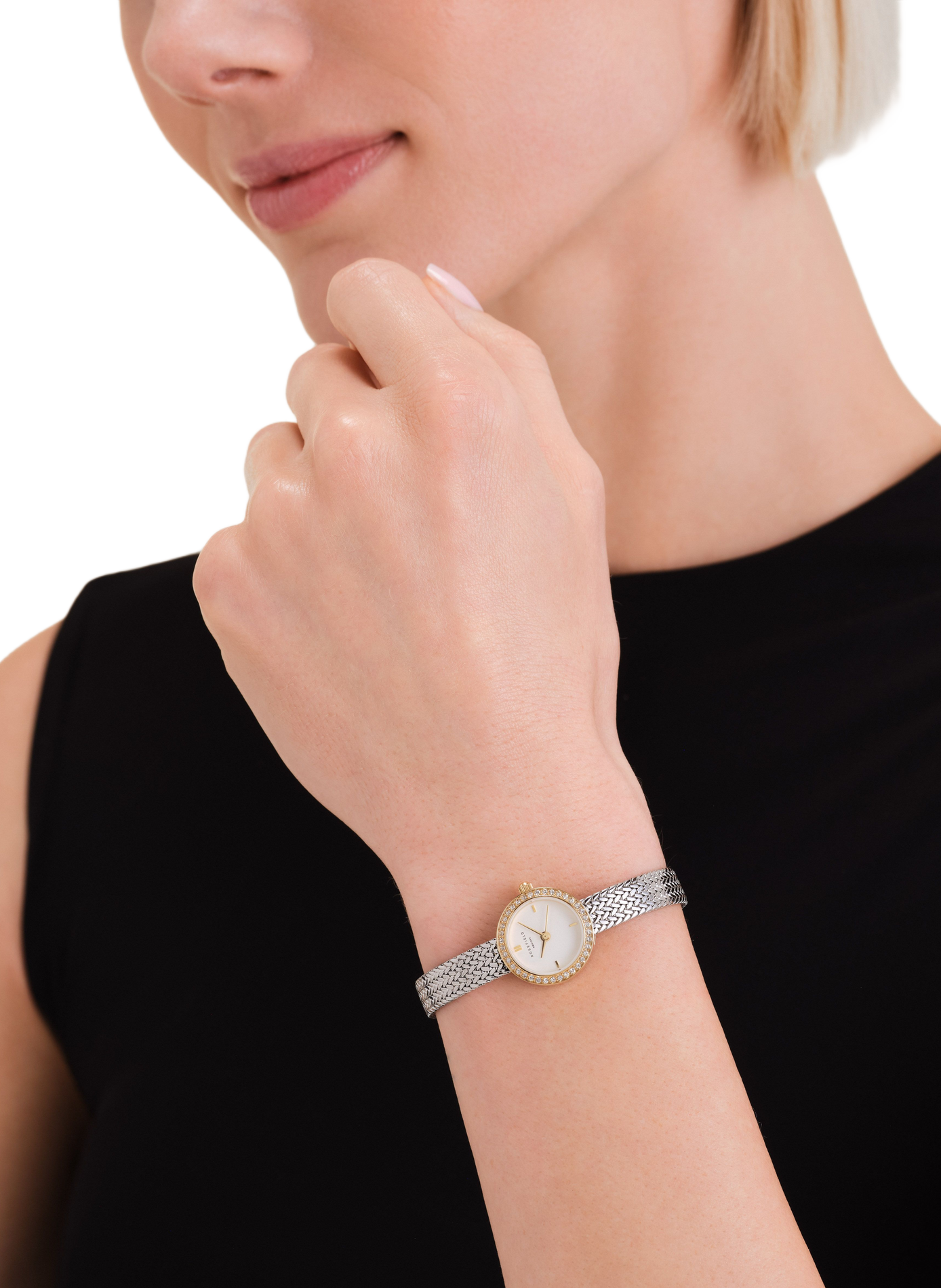 Montre analogique Mini Small Edit à cristaux ROSEFIELD Blanc