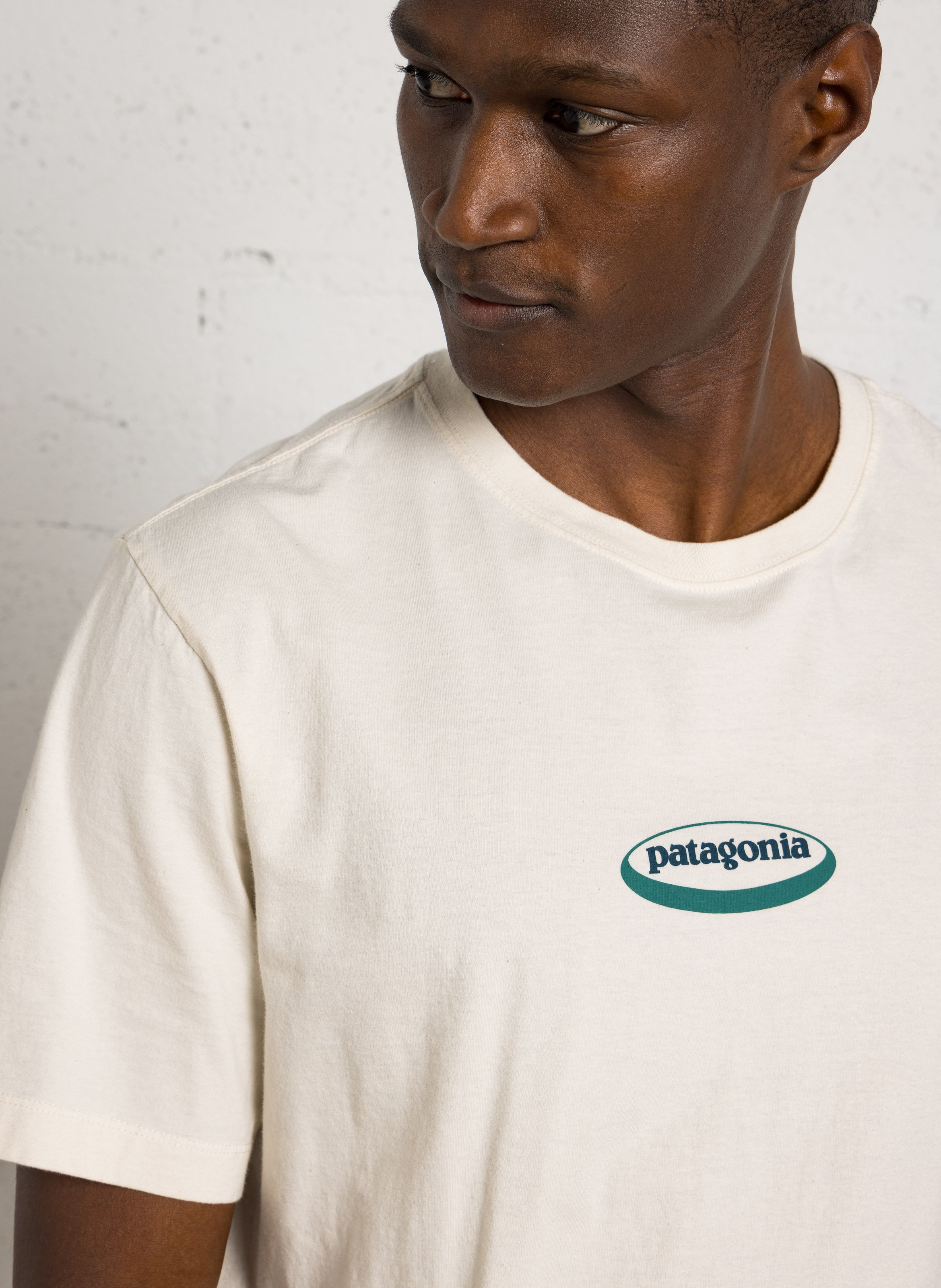 Tee-shirt col rond en coton bio PATAGONIA Beige