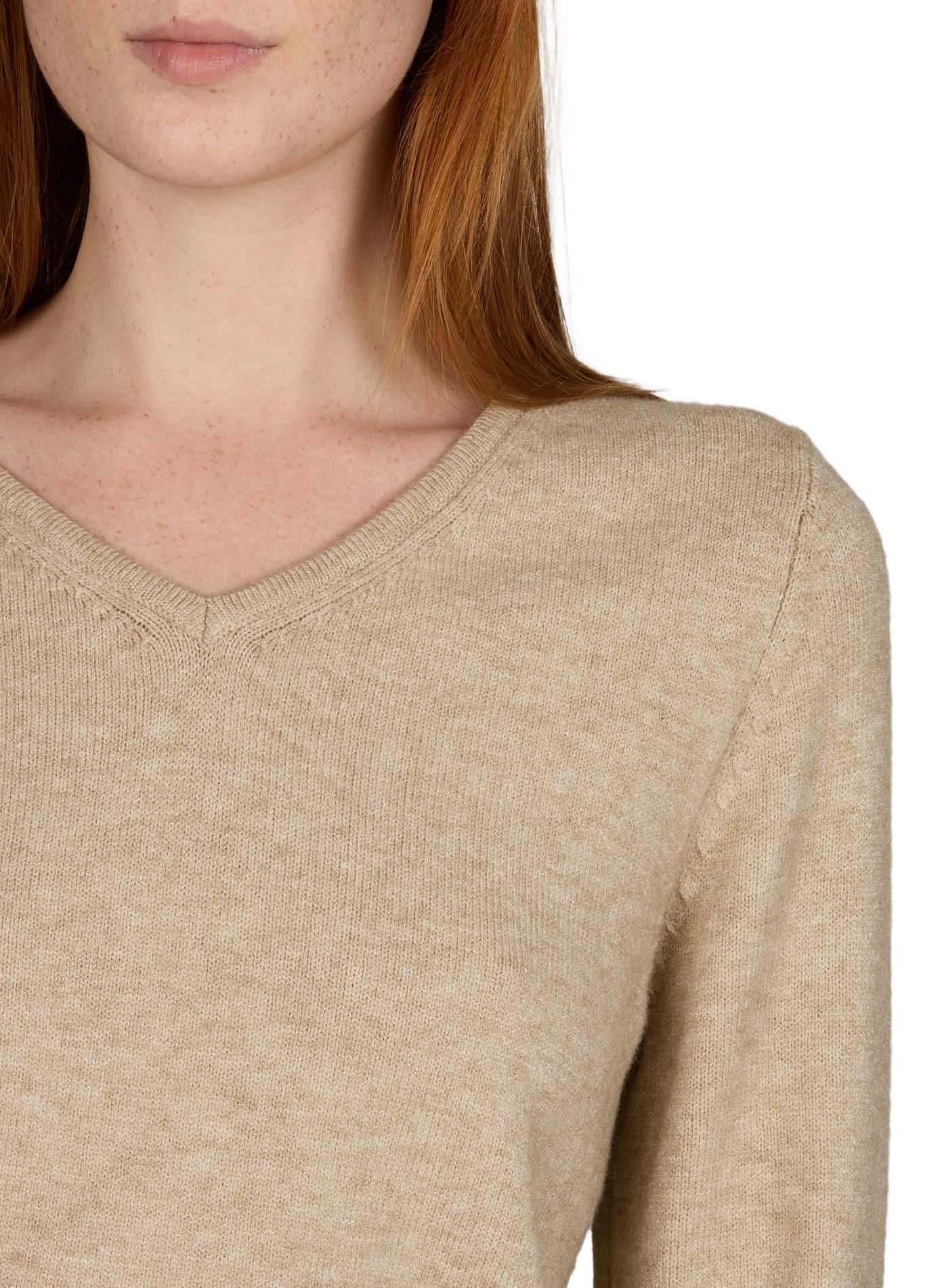 Gerippter Pullover mit V-Ausschnitt VILA No Color
