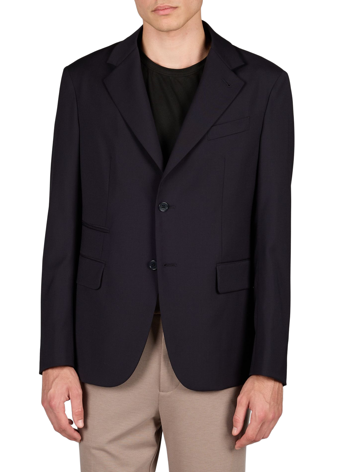 Jacke mit Innenweste aus reiner Wolltuch EMPORIO ARMANI Blau