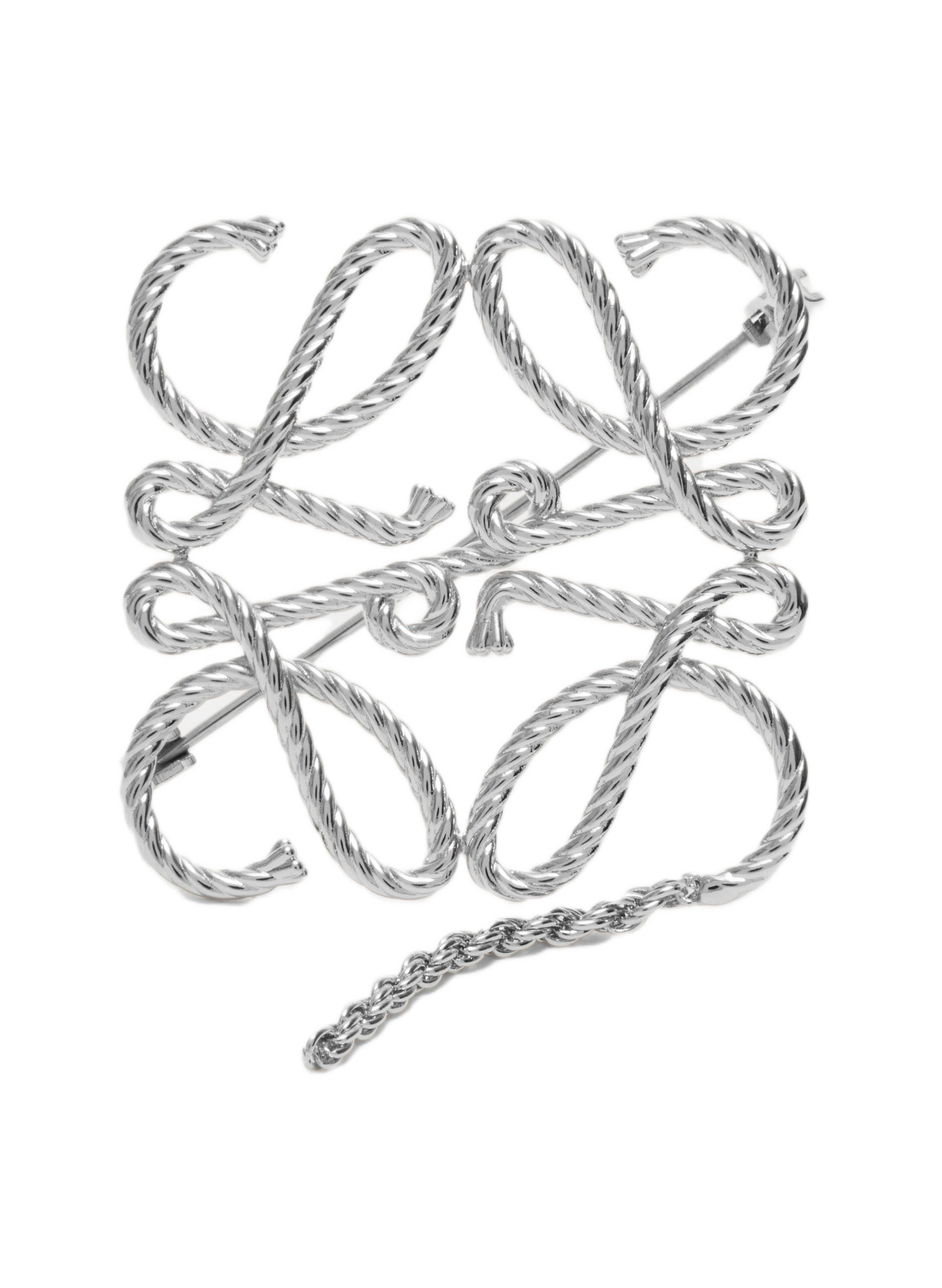 Broche Anagram texturée LOEWE Argent