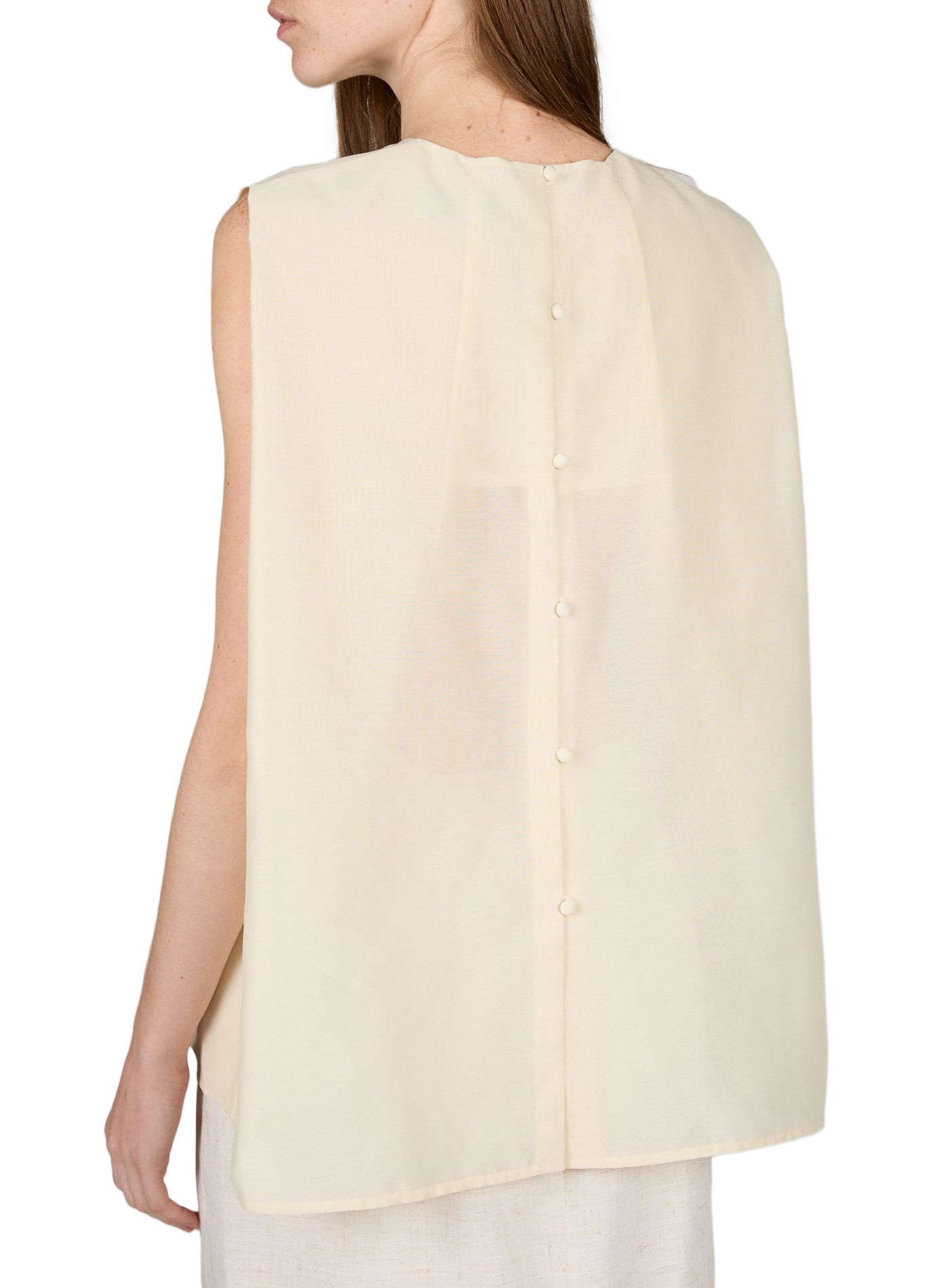 Sleeveless top with button back LE 17 SEPTEMBRE Beige