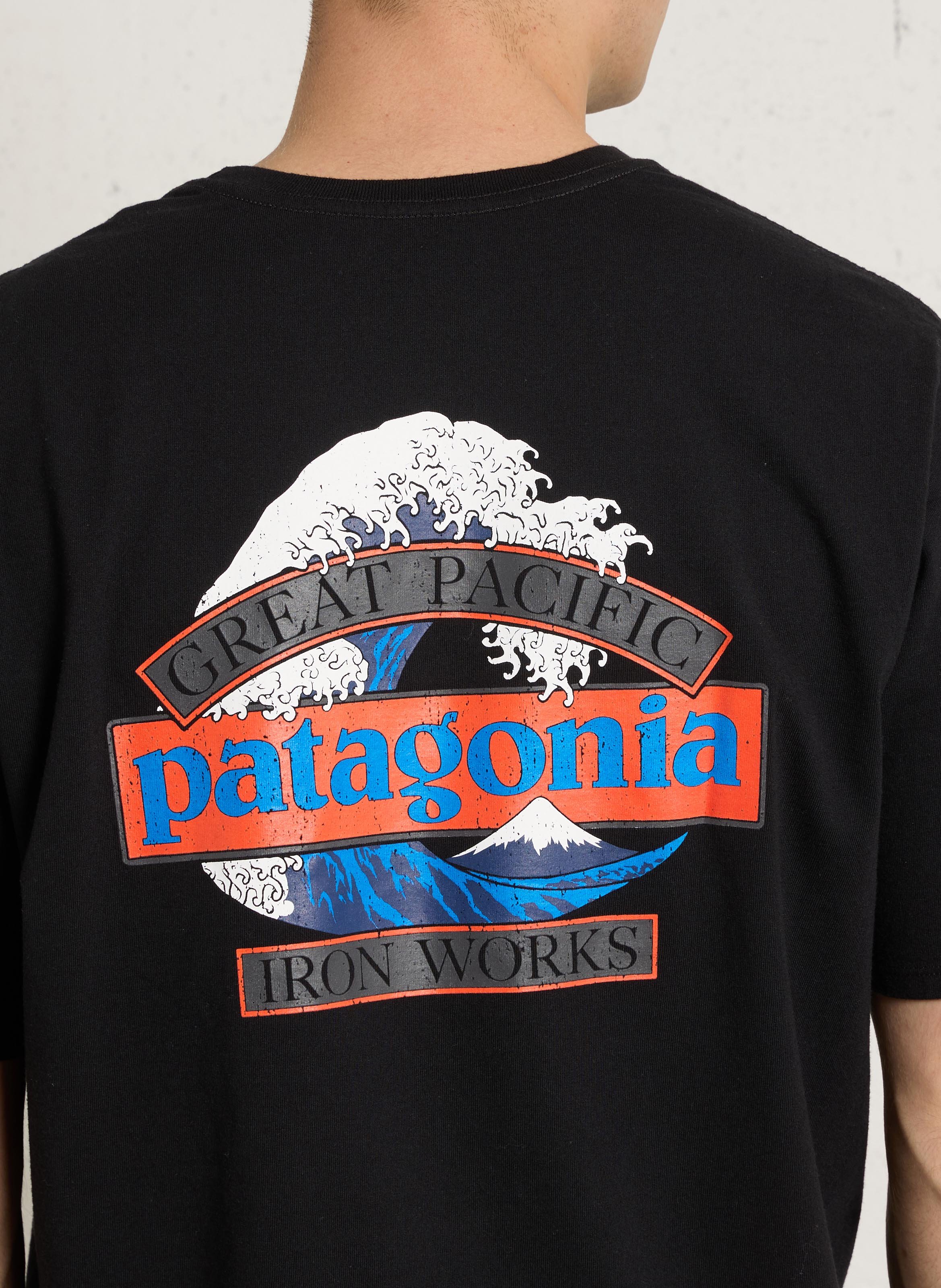Straight round-neck t-shirt in blended recycled cotton PATAGONIA Black