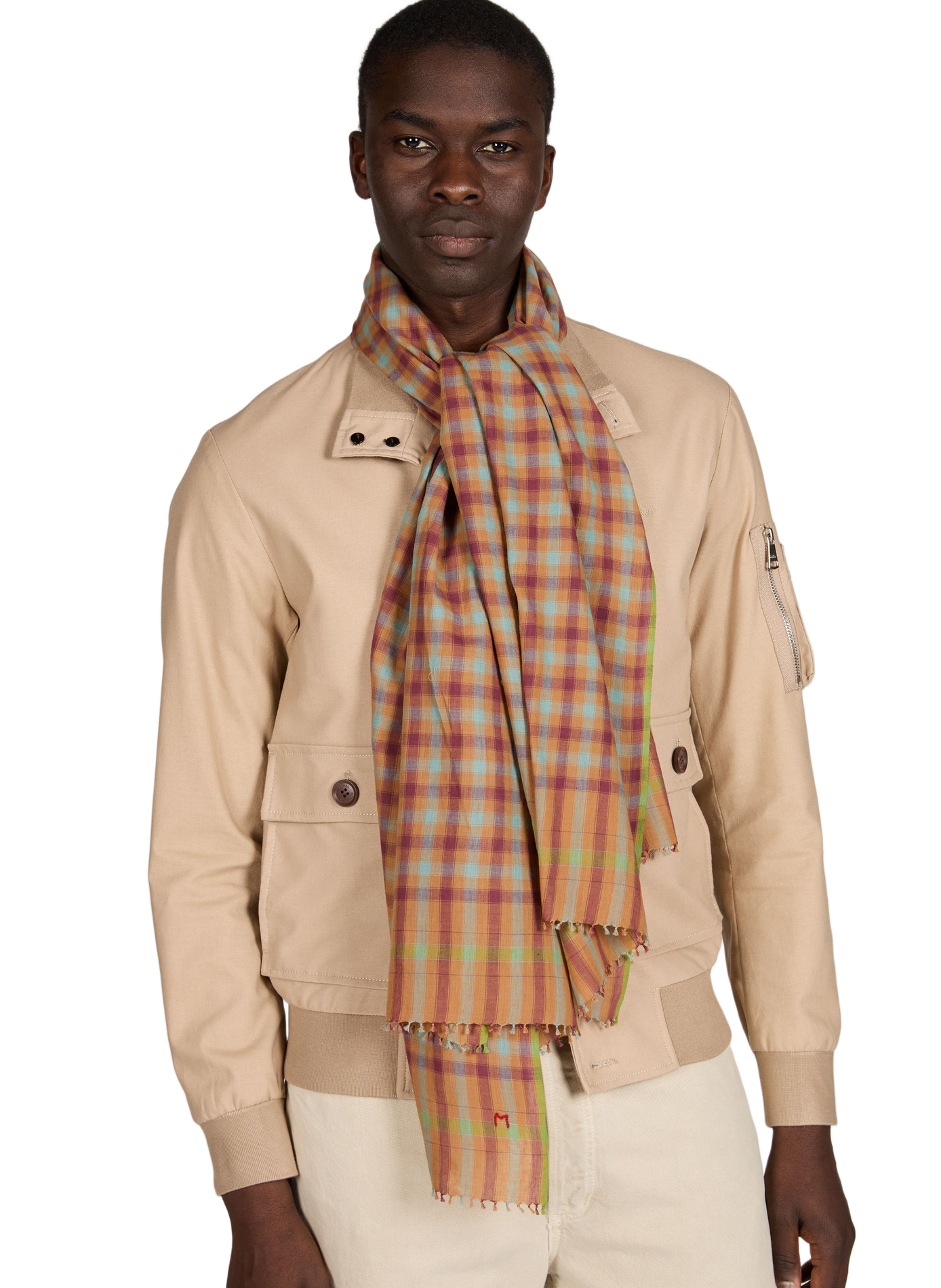 Rossignol checkered cotton scarf MOISMONT Multicolour