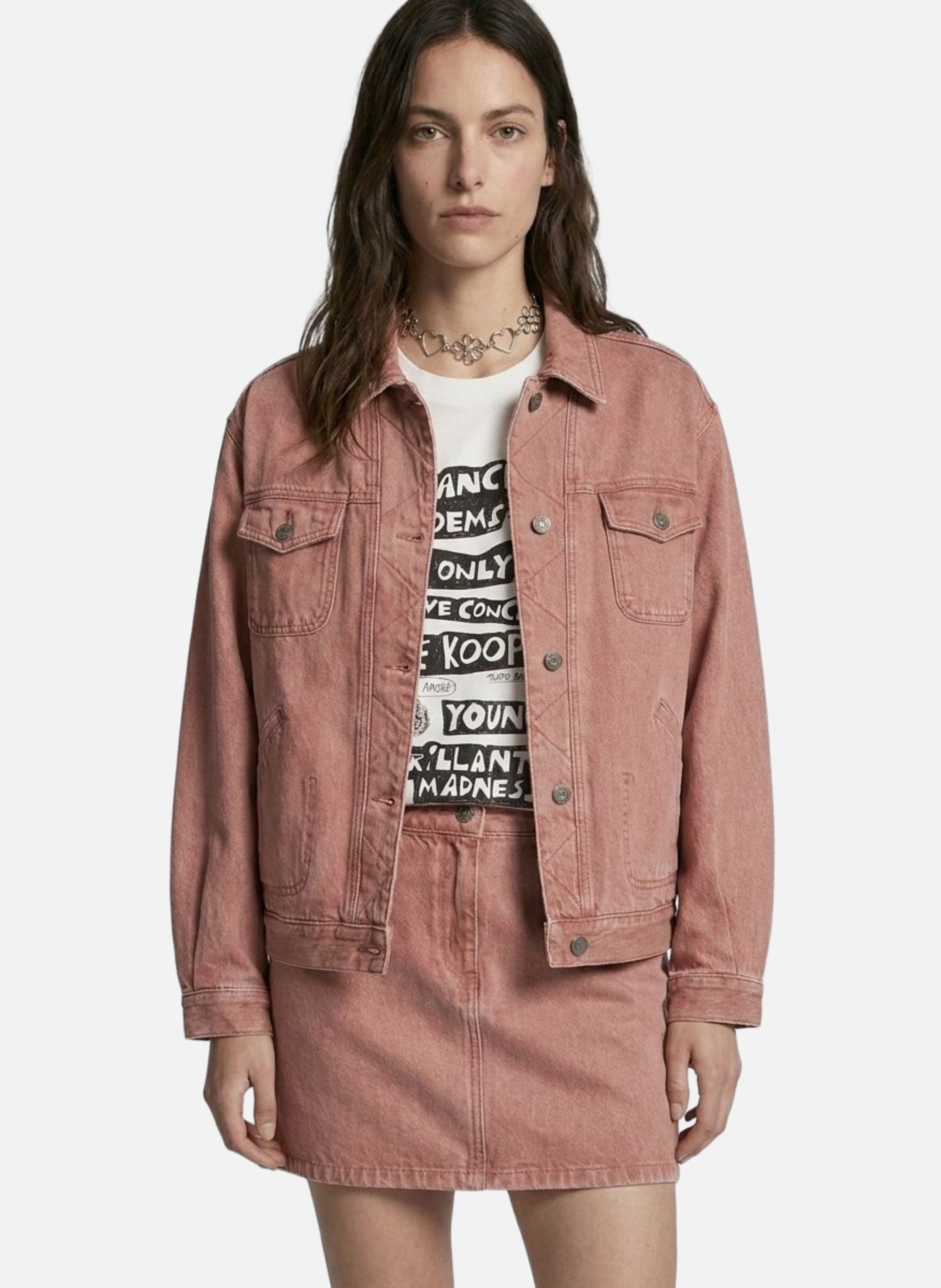 Blouson oversize en denim THE KOOPLES Rose