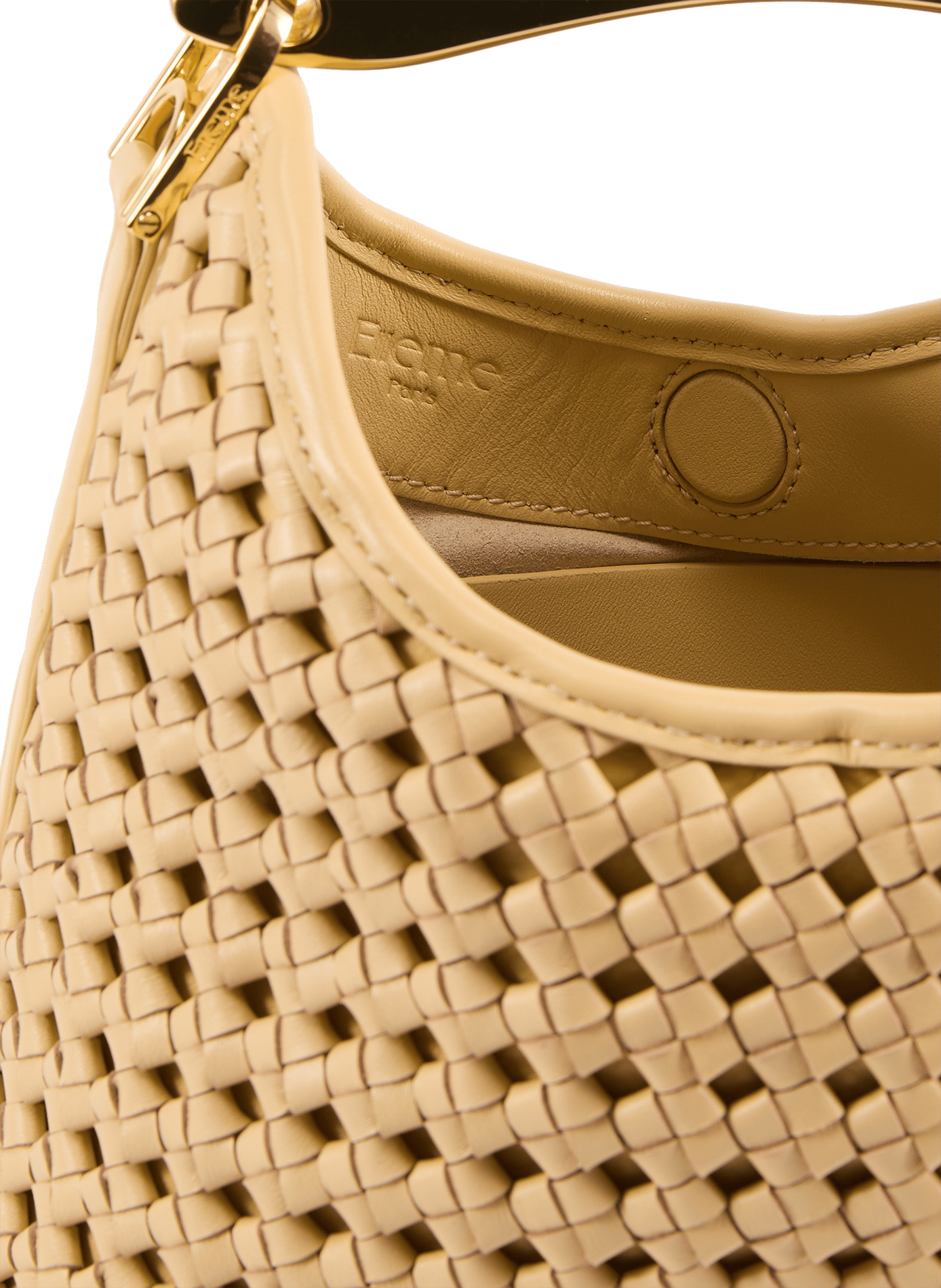 Woven leather Boomerang handbag | Yellow ELLEME Women