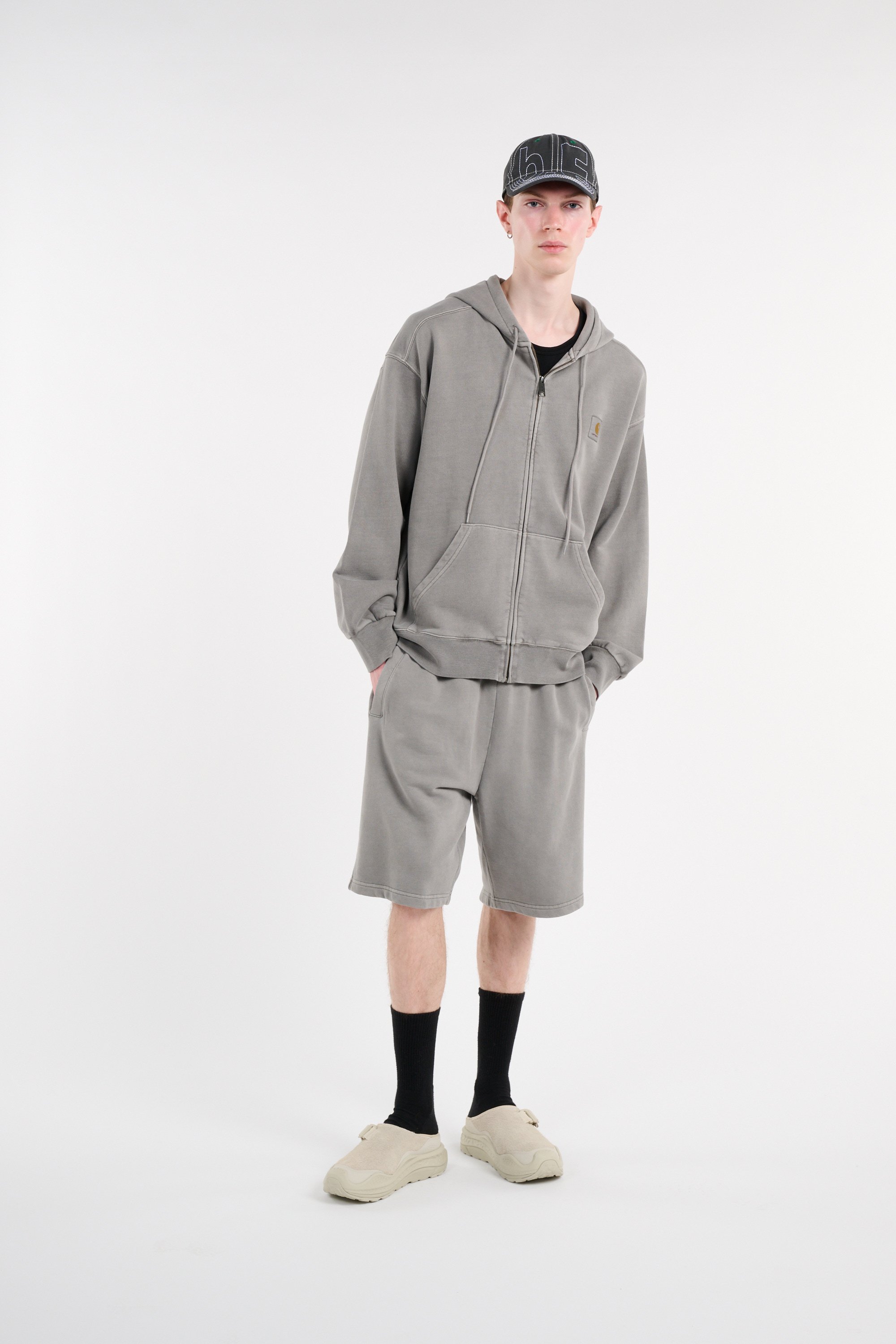 Hoodie zippé hooded nelson CARHARTT WIP Gris