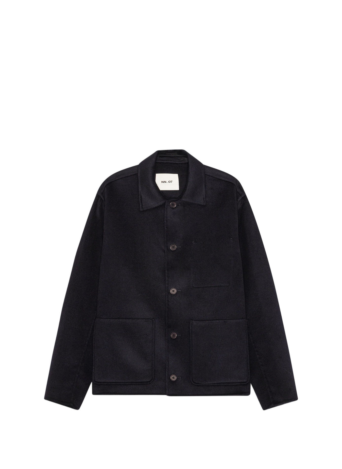 Manteau droit boutonné en laine mélangée NN.07 Bleu