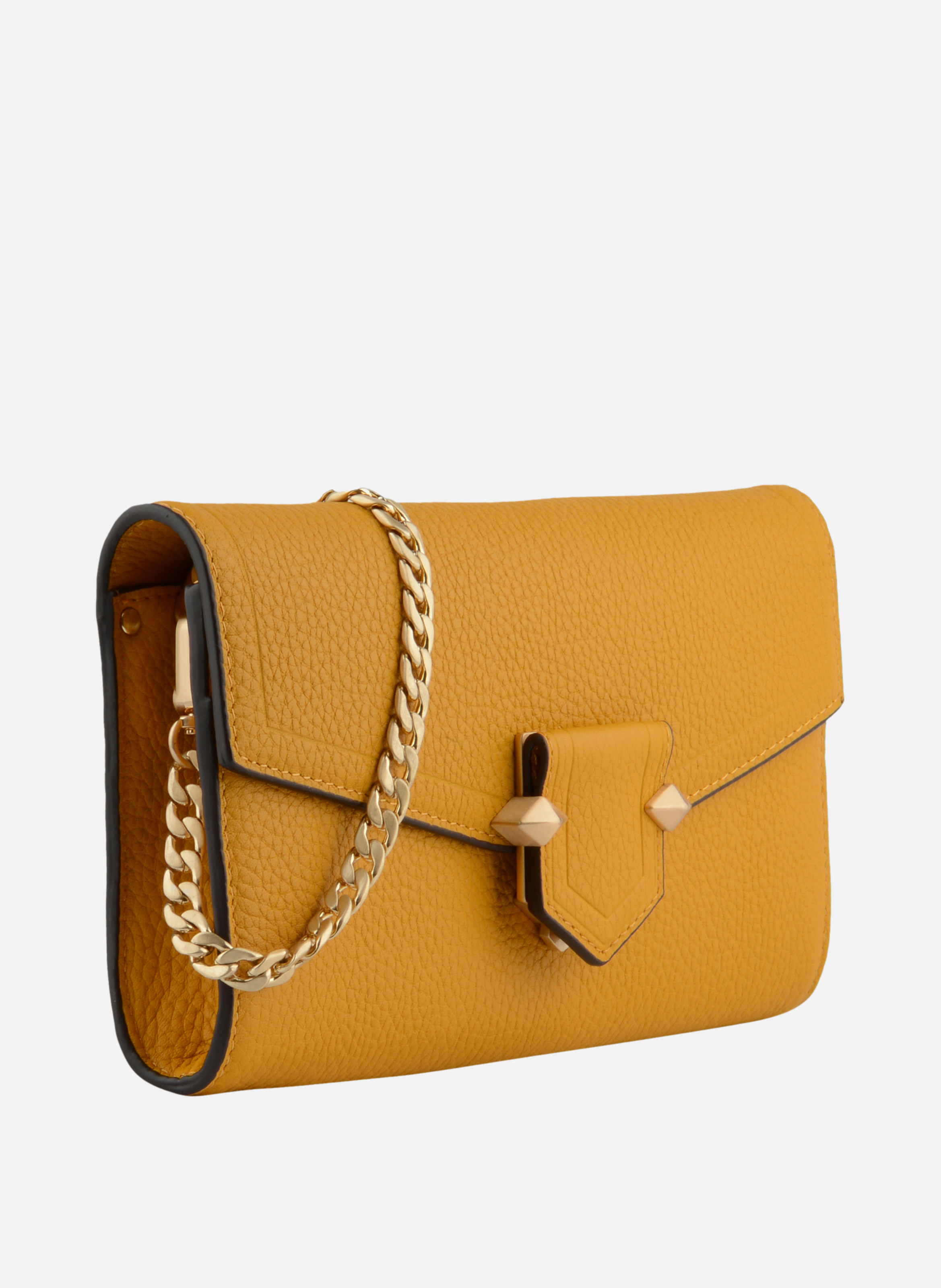 Sèvres | sac besace gm en cuir de vachette POURCHET Jaune