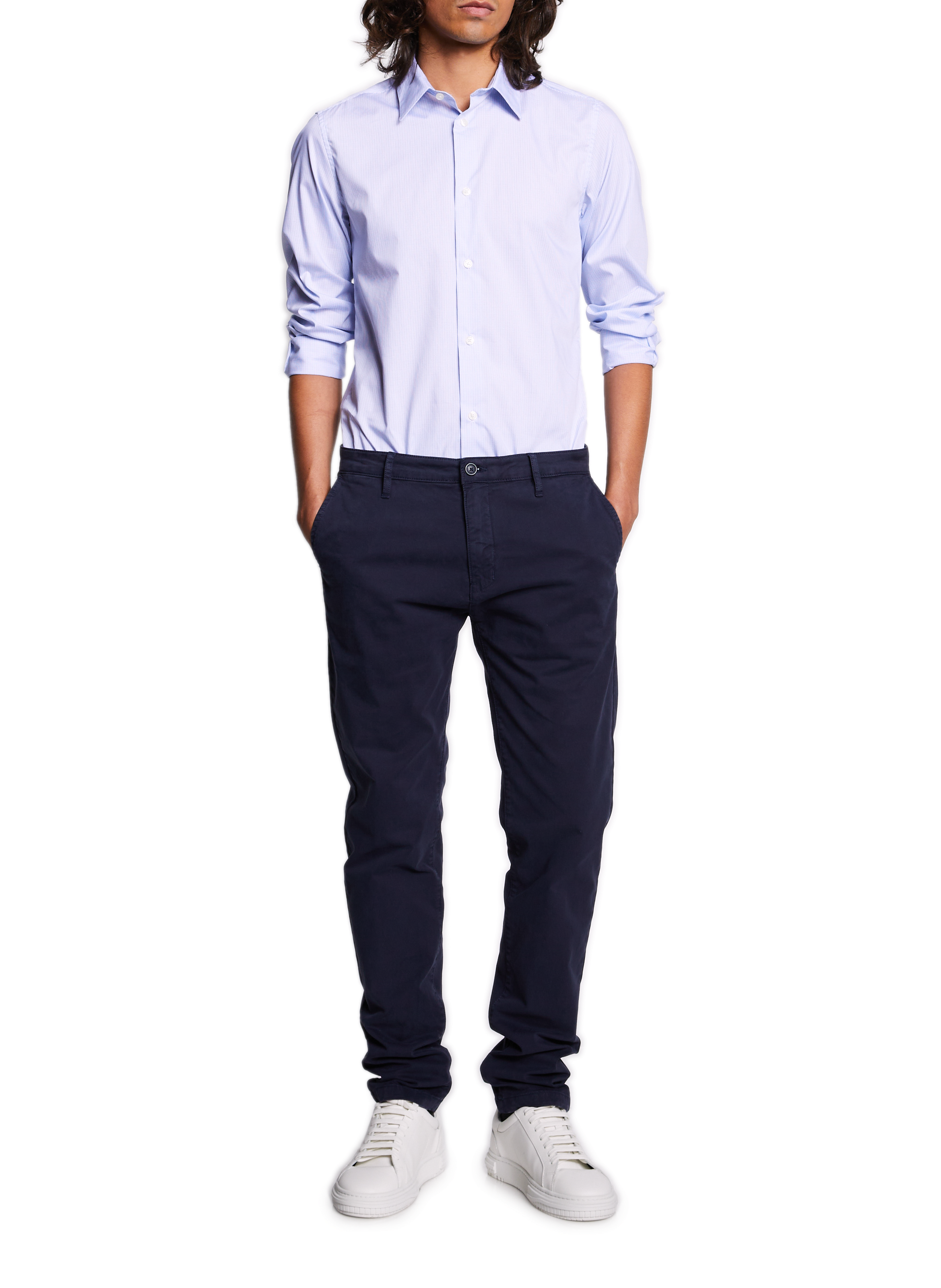 Chemise slim en coton AU PRINTEMPS PARIS Bleu
