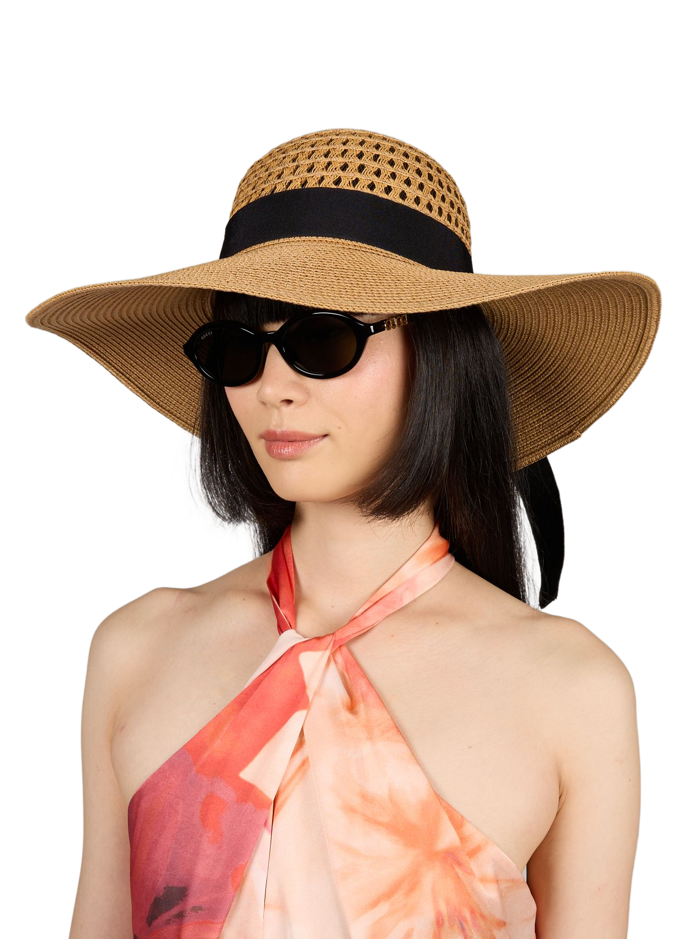Chapeau paille à détail noeud  AU PRINTEMPS PARIS Beige