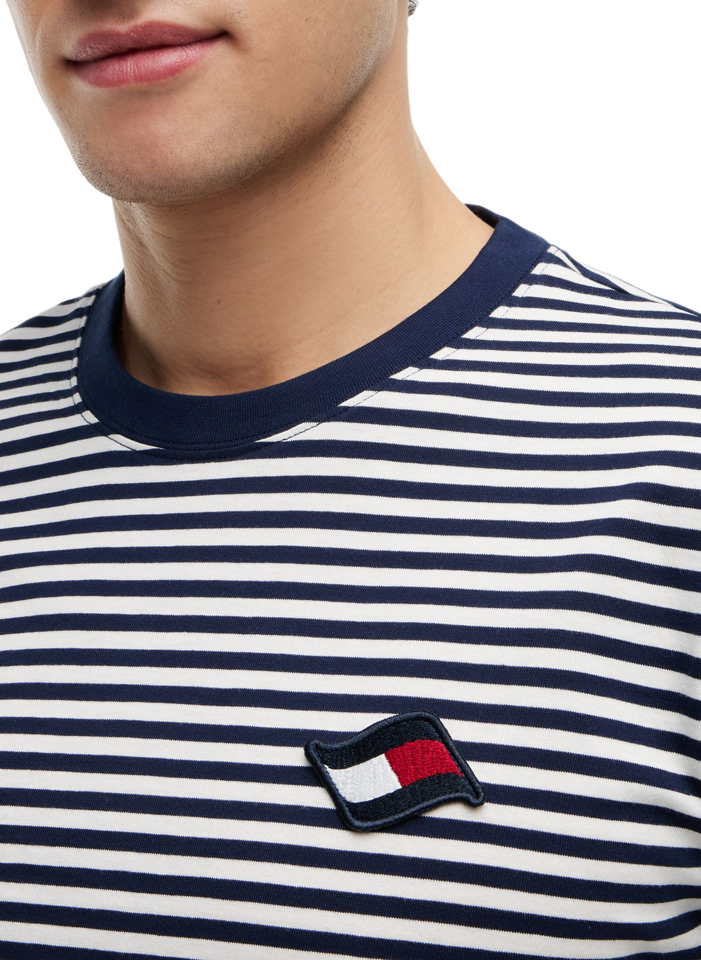 Gestreiftes T-Shirt mit kurzen Ärmeln aus Baumwolle TOMMY HILFIGER Mehrfarbig
