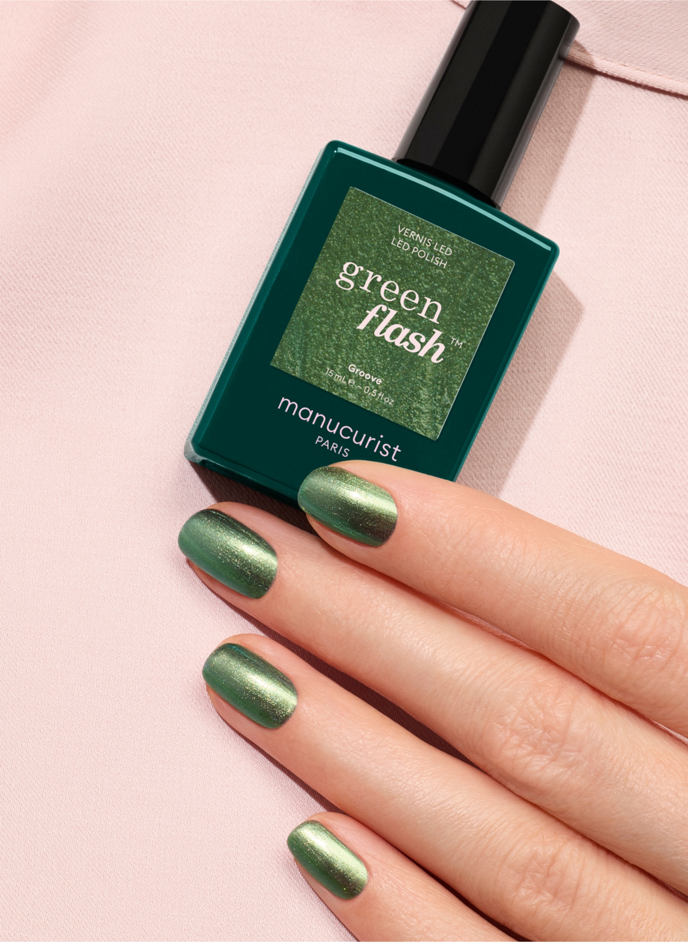 Esmalte de uñas Green Flash - Groove MANUCURIST Vert nacré