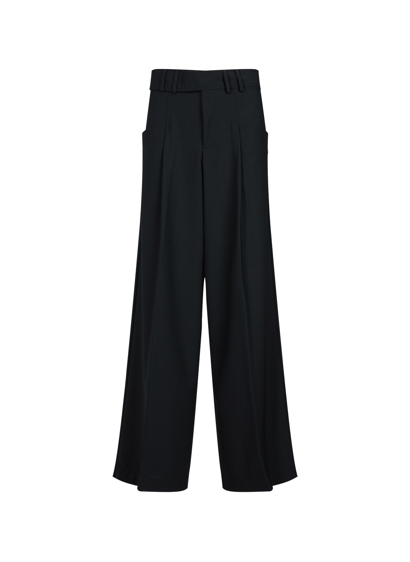 Pantalon large en laine mélangée CLOSED Noir