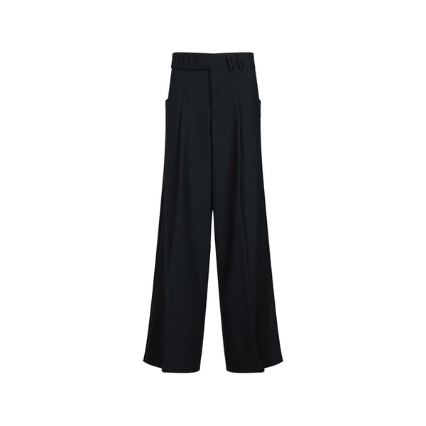 Pantalon large en laine mélangée Pantalon large en laine mélangée