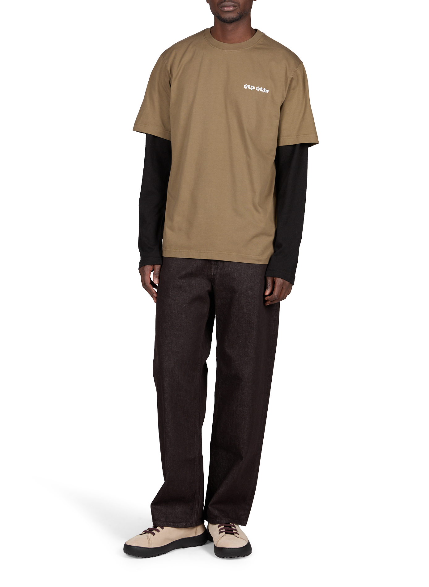 Gerader T-Shirt mit Rundhalsausschnitt und Siebdruck DAILY PAPER Grau
