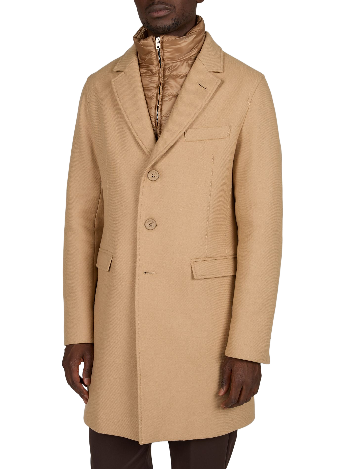 Coat with blended wool lining HERNO Brown