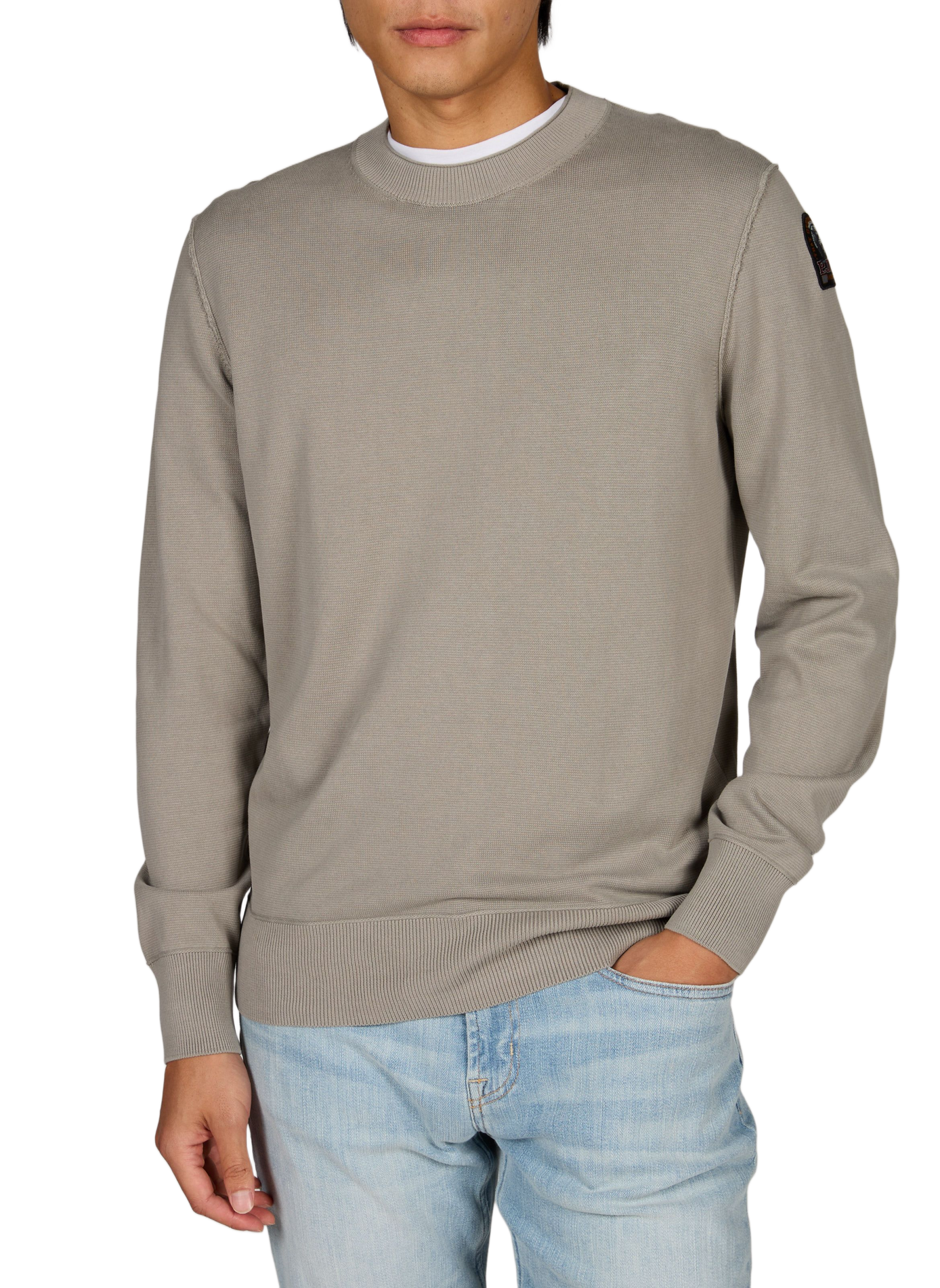 Straight round neck sweater in blended cotton PARAJUMPERS Grey