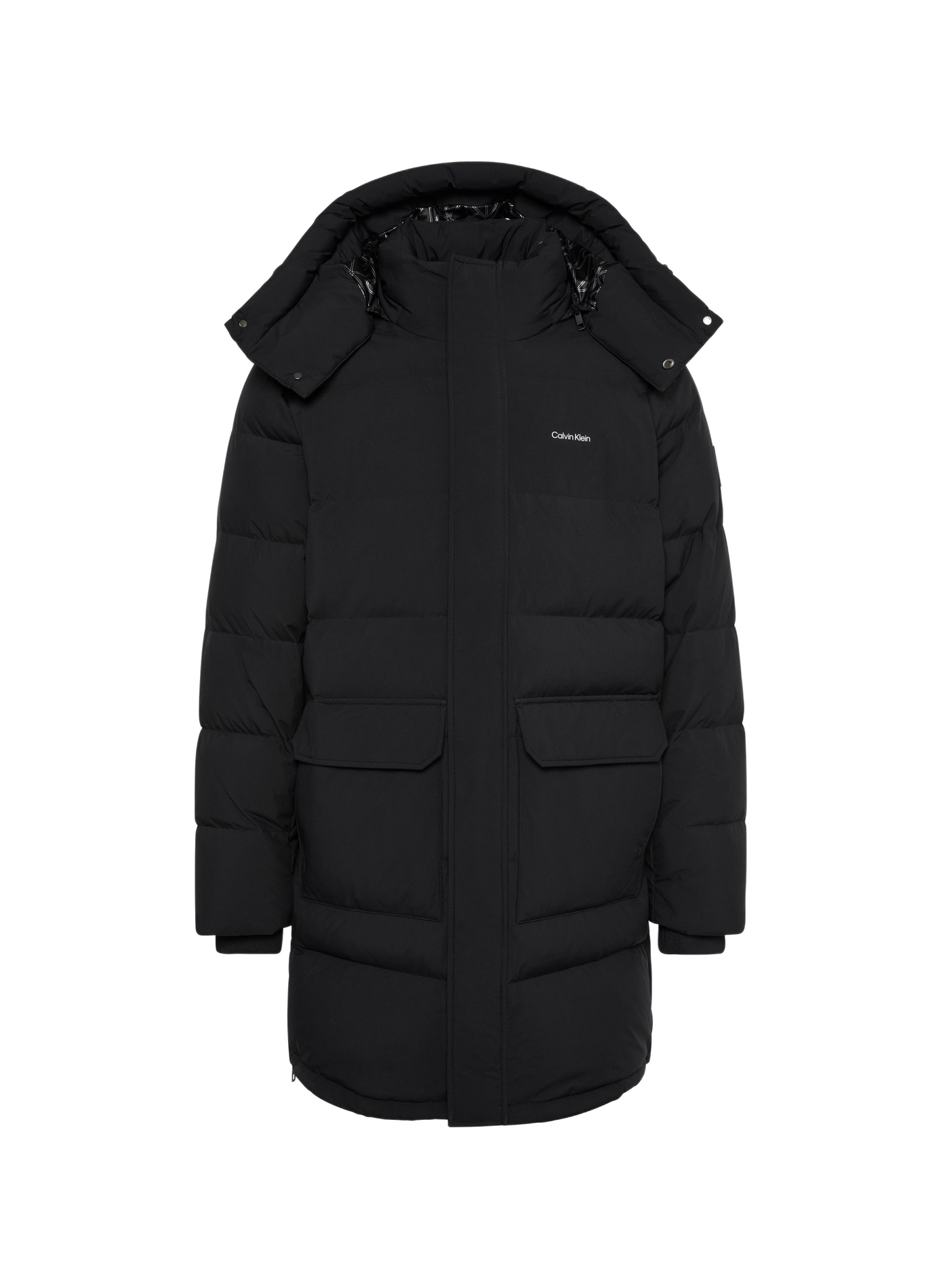 Plumífero acolchado de largo medio CALVIN KLEIN Negro