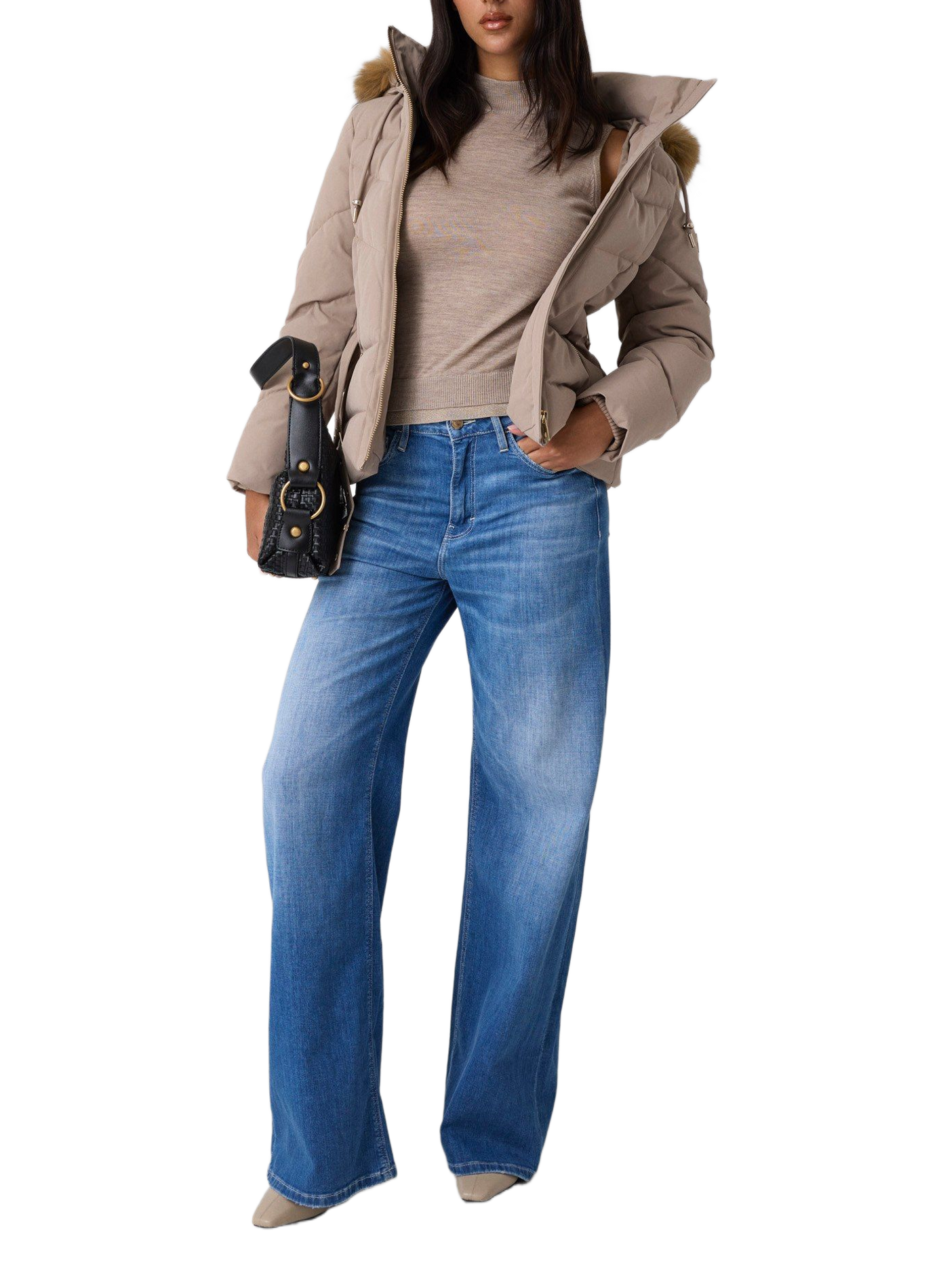 Doudoune cintrée col montant GUESS Grey
