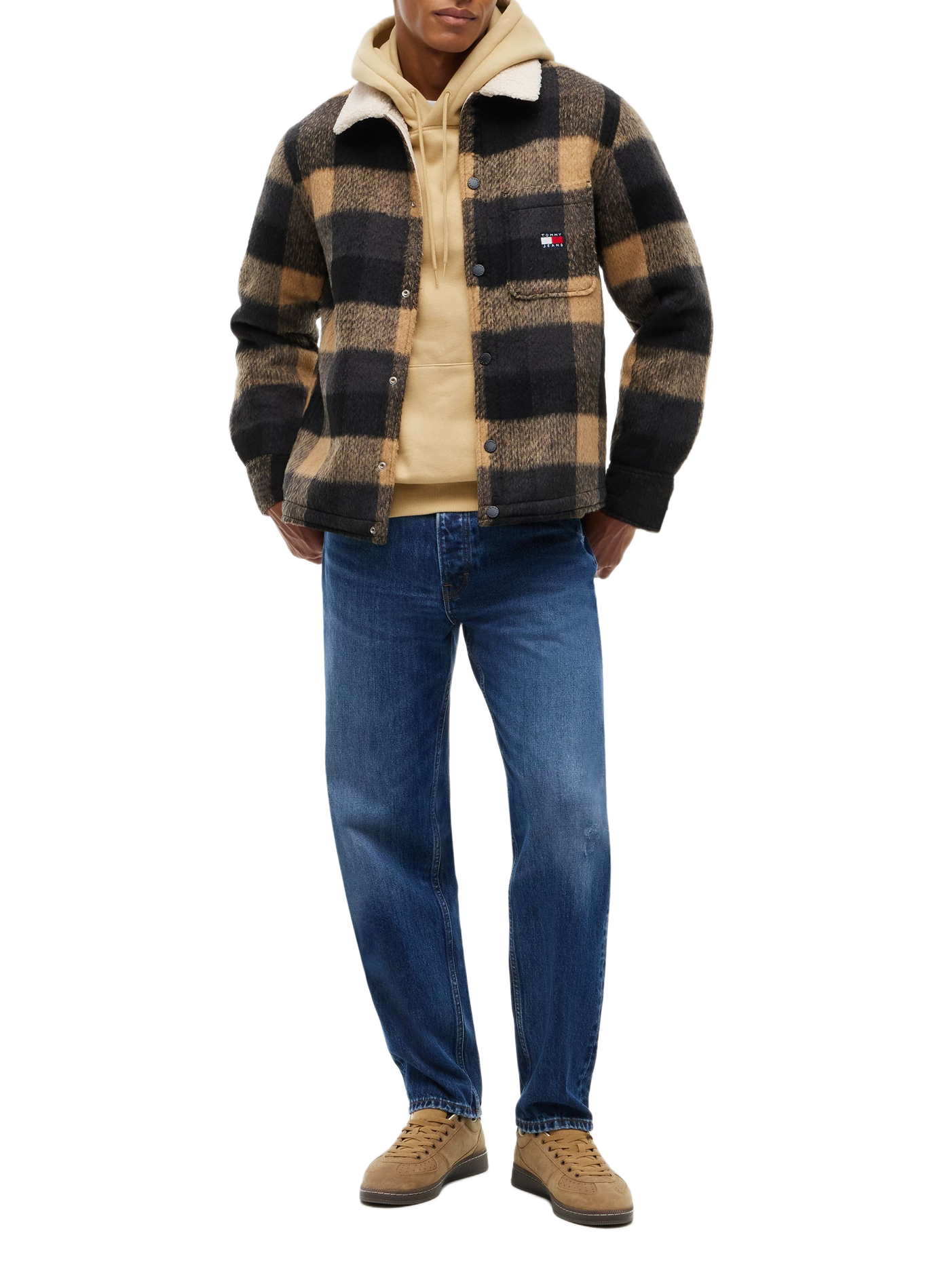 Surchemise oversize en flanelle brosée TOMMY HILFIGER Noir