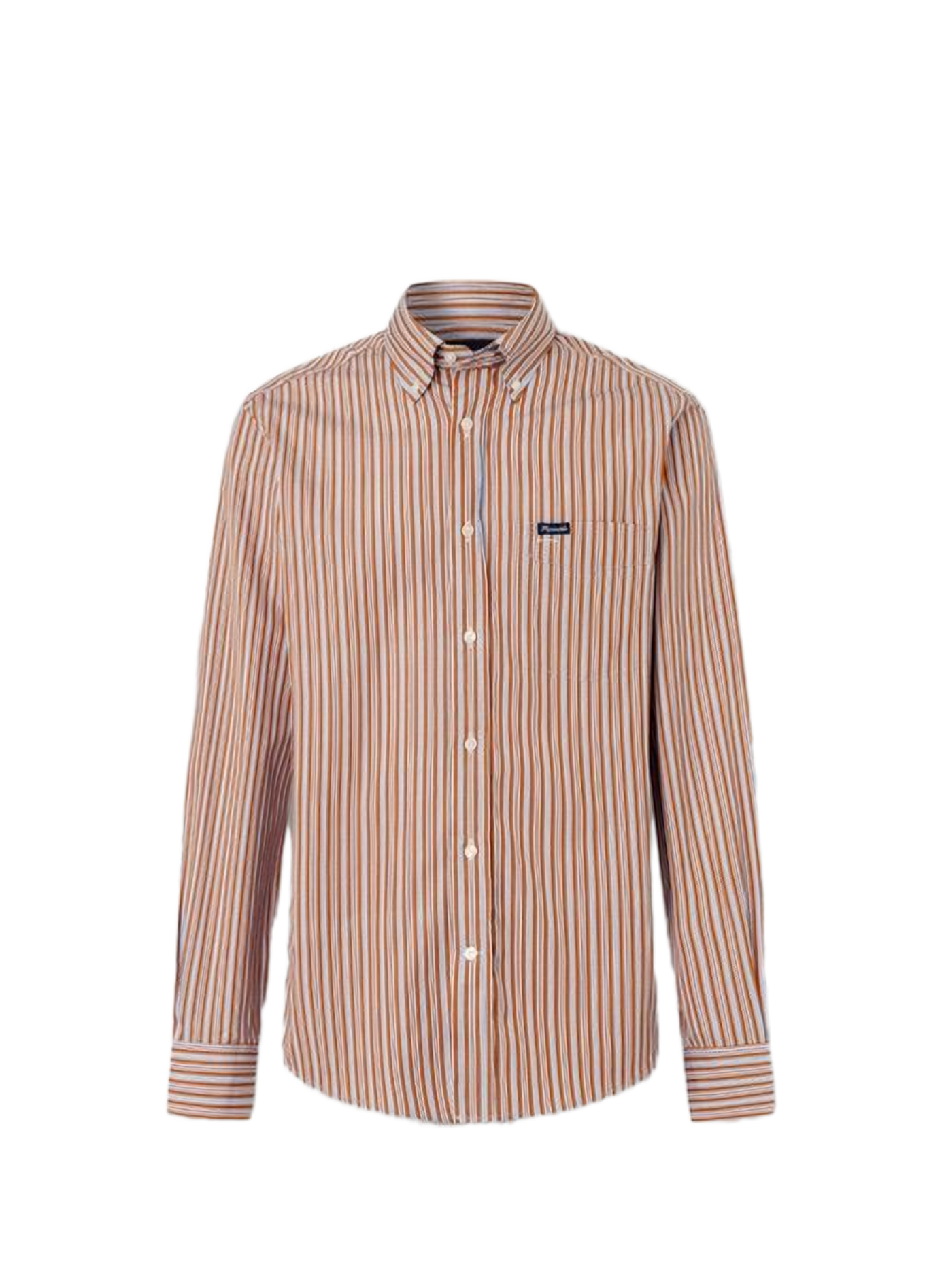 Classic-collar striped cotton shirt FACONNABLE Brown