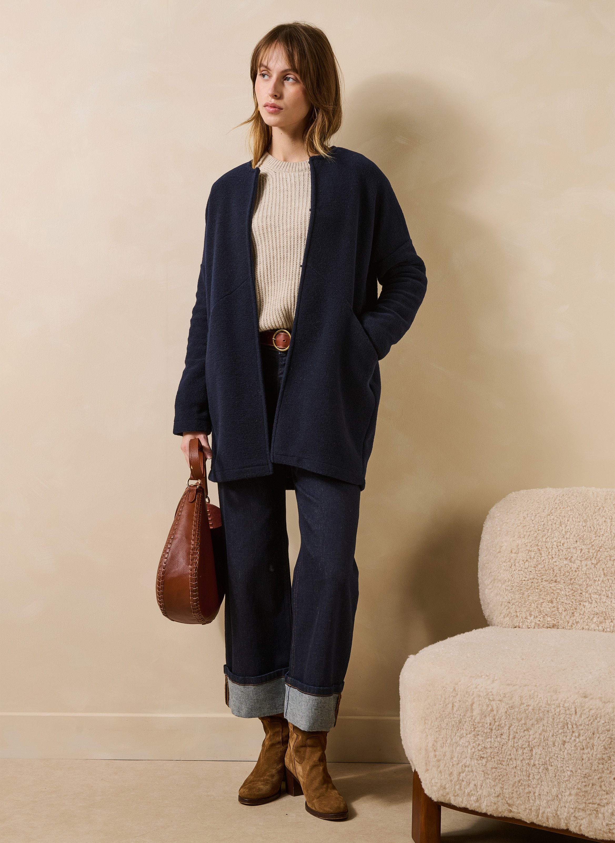 Jas met ronde hals LA FEE MARABOUTEE Blauw
