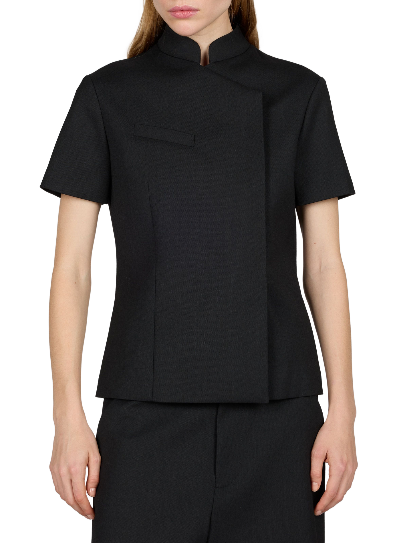 Mandarin collar top COPERNI Black