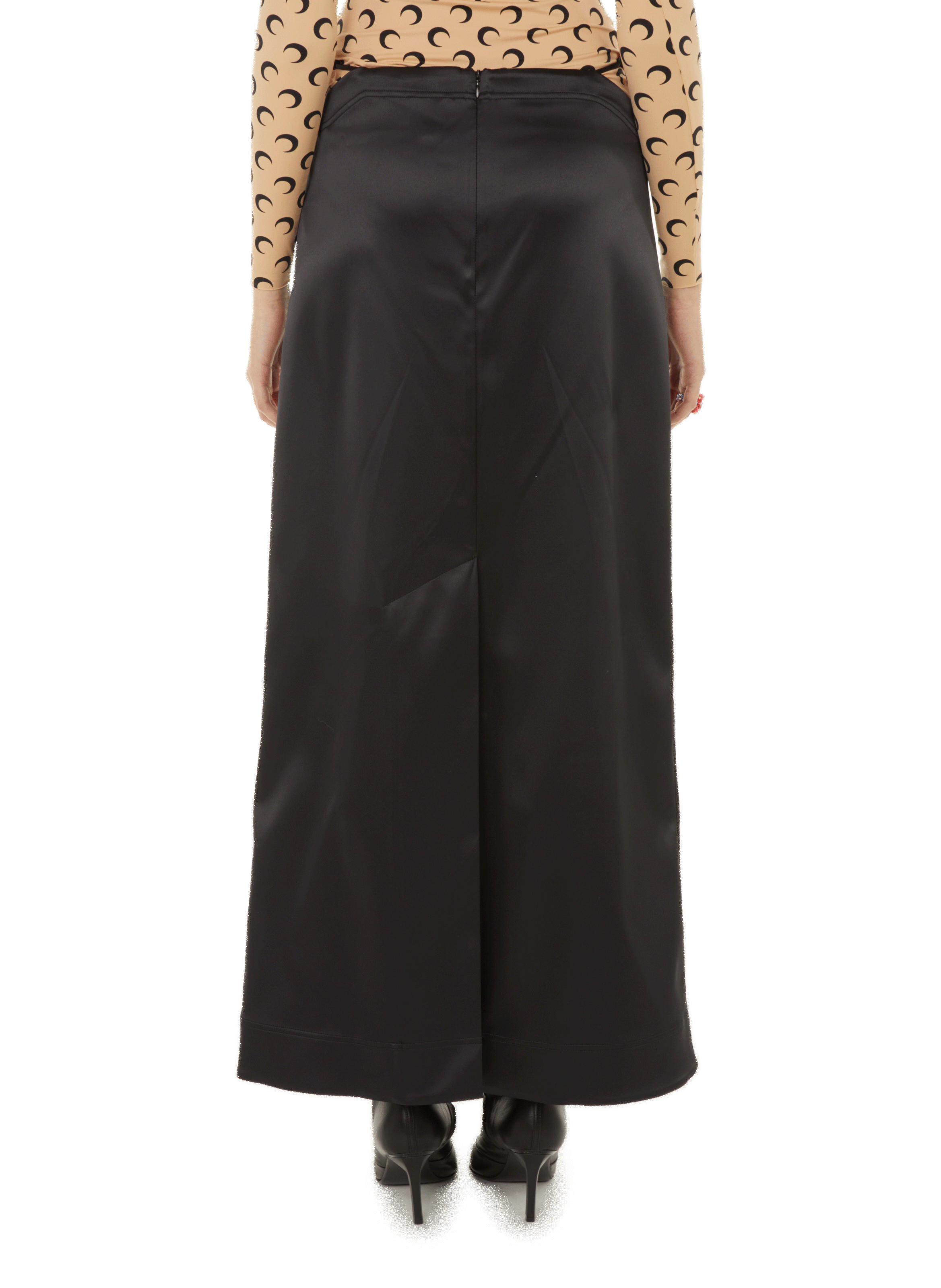 Straight satin maxi skirt  GANNI Black