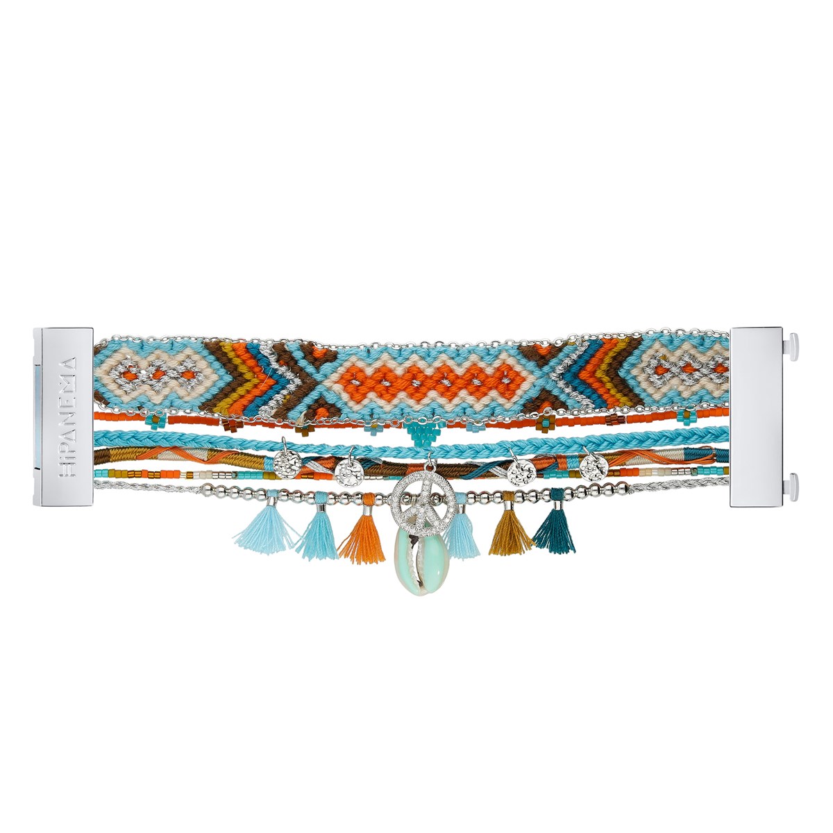 Manchette bracelet multiliens peacemaker HIPANEMA Bleu